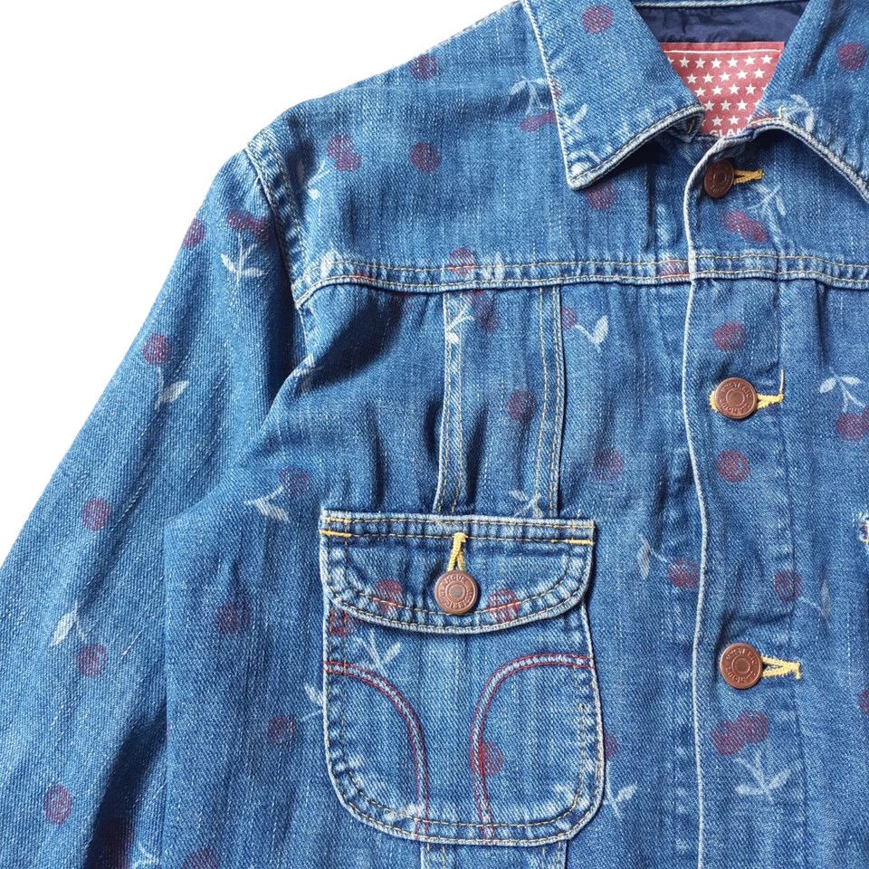 Hysteric Glamour Hysteric Glamour Cherry Print Denim Jacket Cinch Back Size S / US 4 / IT 40 - 3 Thumbnail