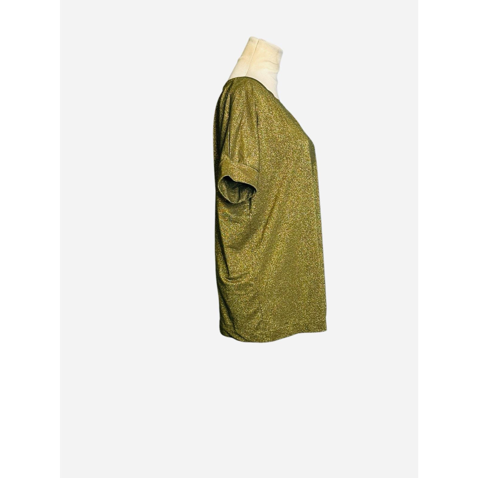 Mango Mango metallic gold cuffed short sleeves top size XS Size XS / US 0-2 / IT 36-38 - 4 Thumbnail