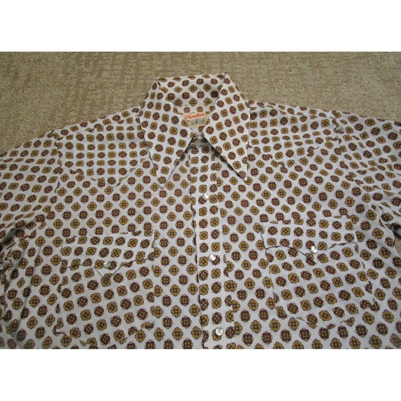 Vintage VINTAGE Frontier Shirt Men L White Geometric Pearl Snap Western Long Sleeve2010s 70s 80s Cowboy USA Mens Size US L / EU 52-54 / 3 - 2 Thumbnail