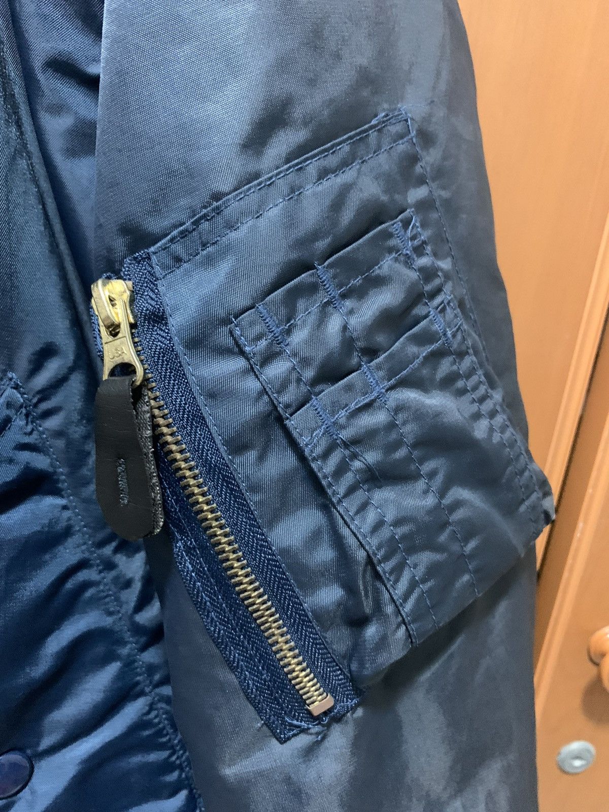 Japanese Brand Vintage Intermediate Bomber Jacket Dark Blue Size US L / EU 52-54 / 3 - 3 Thumbnail