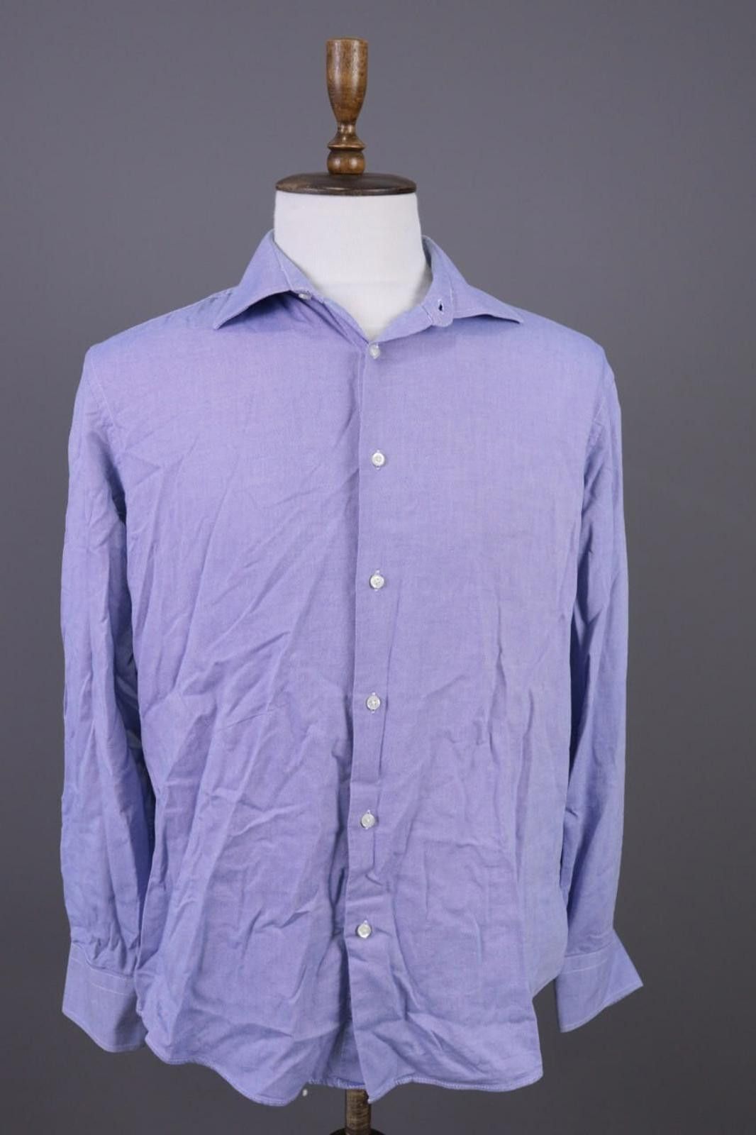 Designer Bottega del Sarto La Camicia Blue Button Down Shirt Size 43 Size US M / EU 48-50 / 2 - 1 Thumbnail