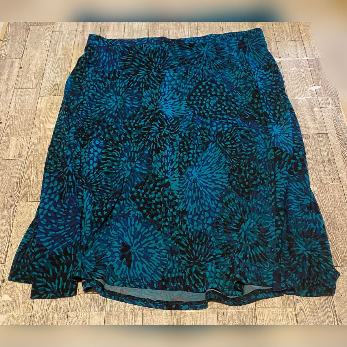 George George, Retro, Teal & Turquoise Starburst Flare Skirt Size 30" / US 8 / IT 44 - 6 Thumbnail