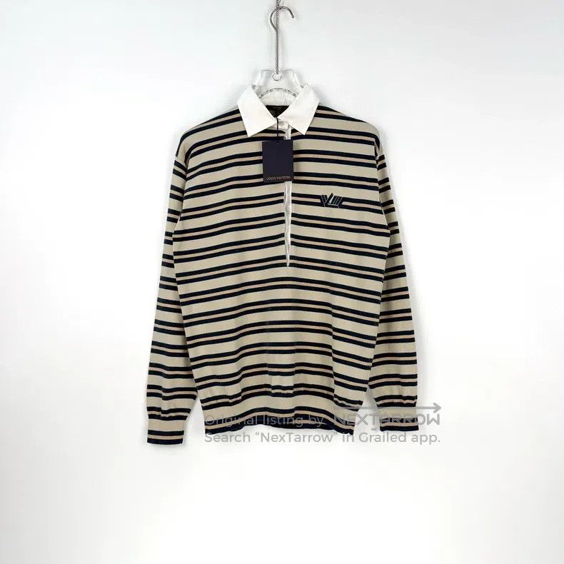 Louis Vuitton Louis Vuitton Khaki blue striped mulberry silk and nylon p Size US XS / EU 42 / 0 - 3 Thumbnail