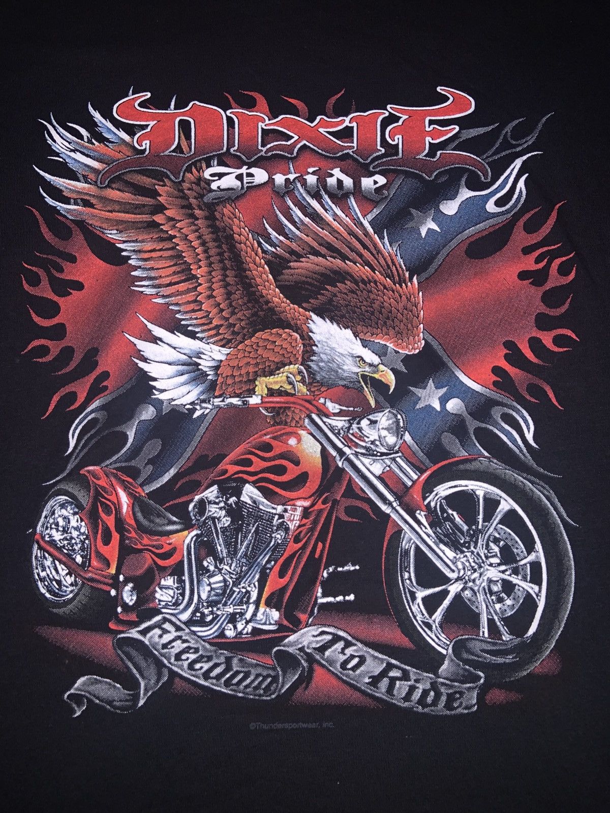 Other Vintage - Dixie Pride - Freedom To Ride T - Size L - Black Size US L / EU 52-54 / 3 - 3 Thumbnail