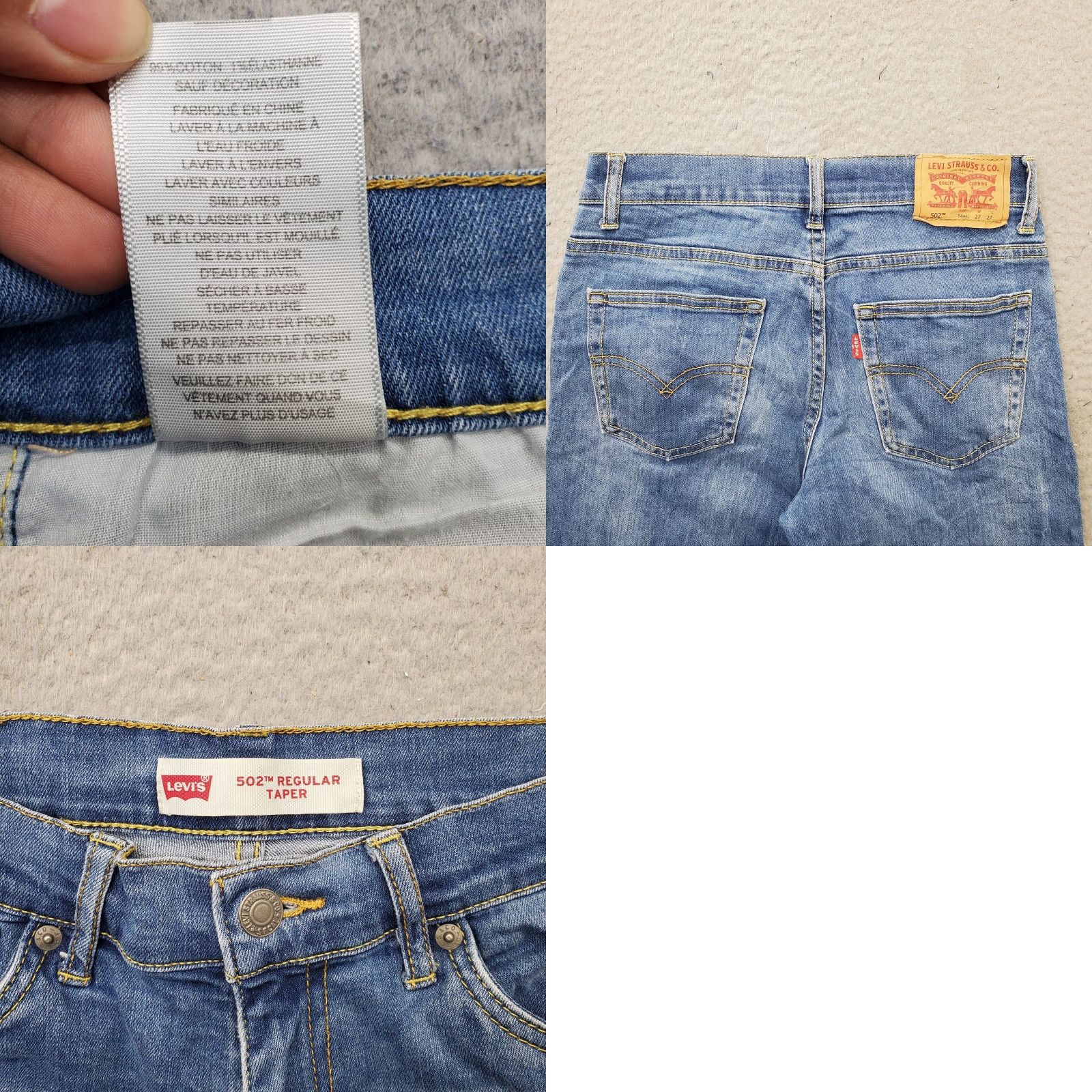 Levi's Levi's 502 Straight Jeans Womens 14 Blue Denim Stretch Regular Fit Distressed Jeans Size 36" / US 14 / IT 50 - 8 Thumbnail