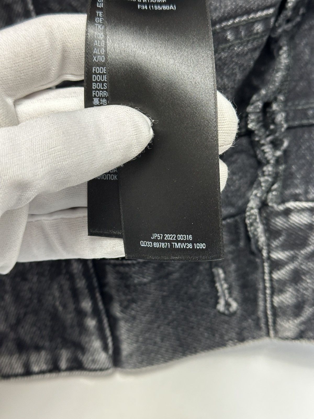 Balenciaga Balenciaga Asymmetrical Rhinestone Trucker Denim Jacket Size US S / EU 44-46 / 1 - 8 Thumbnail