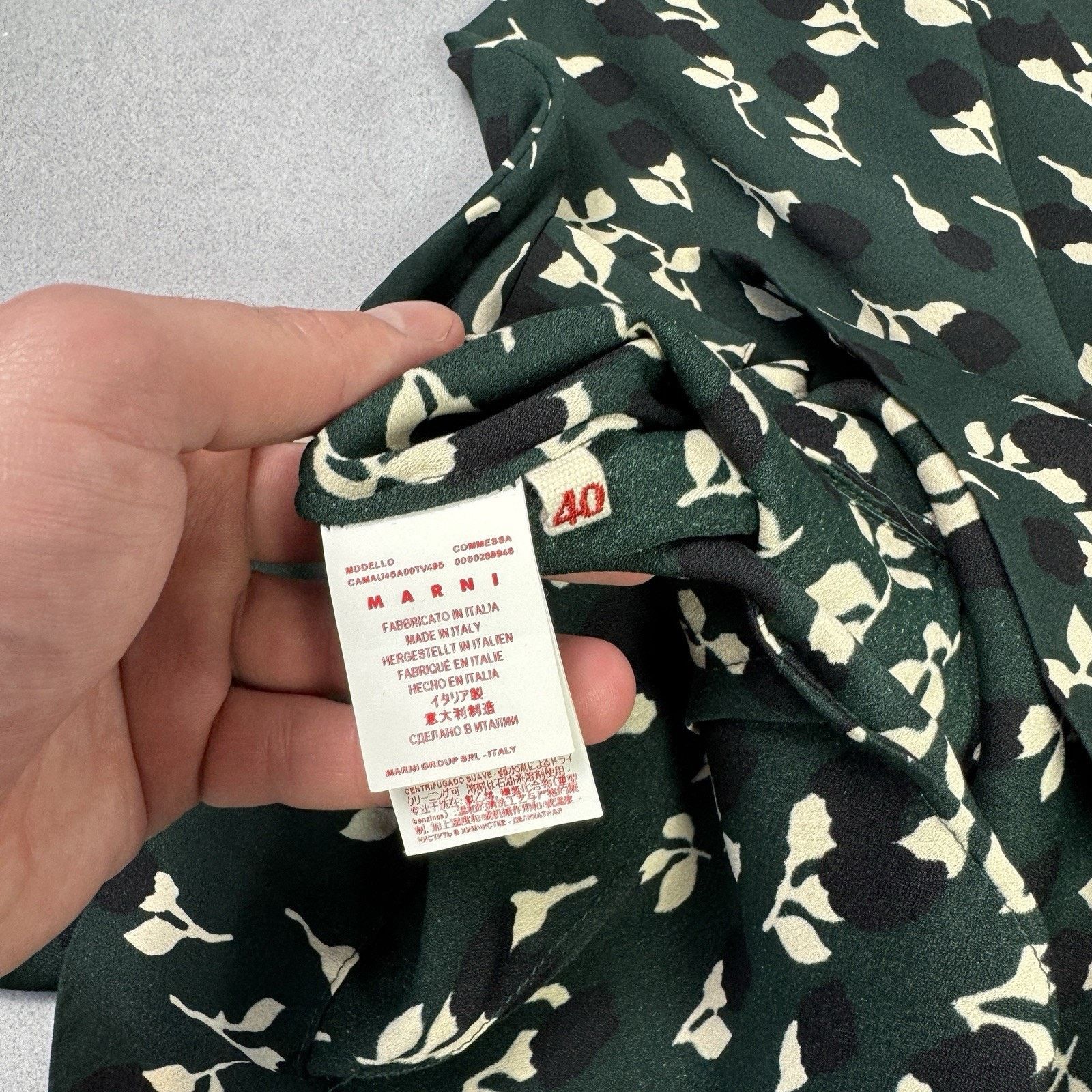 Marni Marni Green White Print Viscose Top Blouse Size 40 Size S / US 4 / IT 40 - 12 Thumbnail