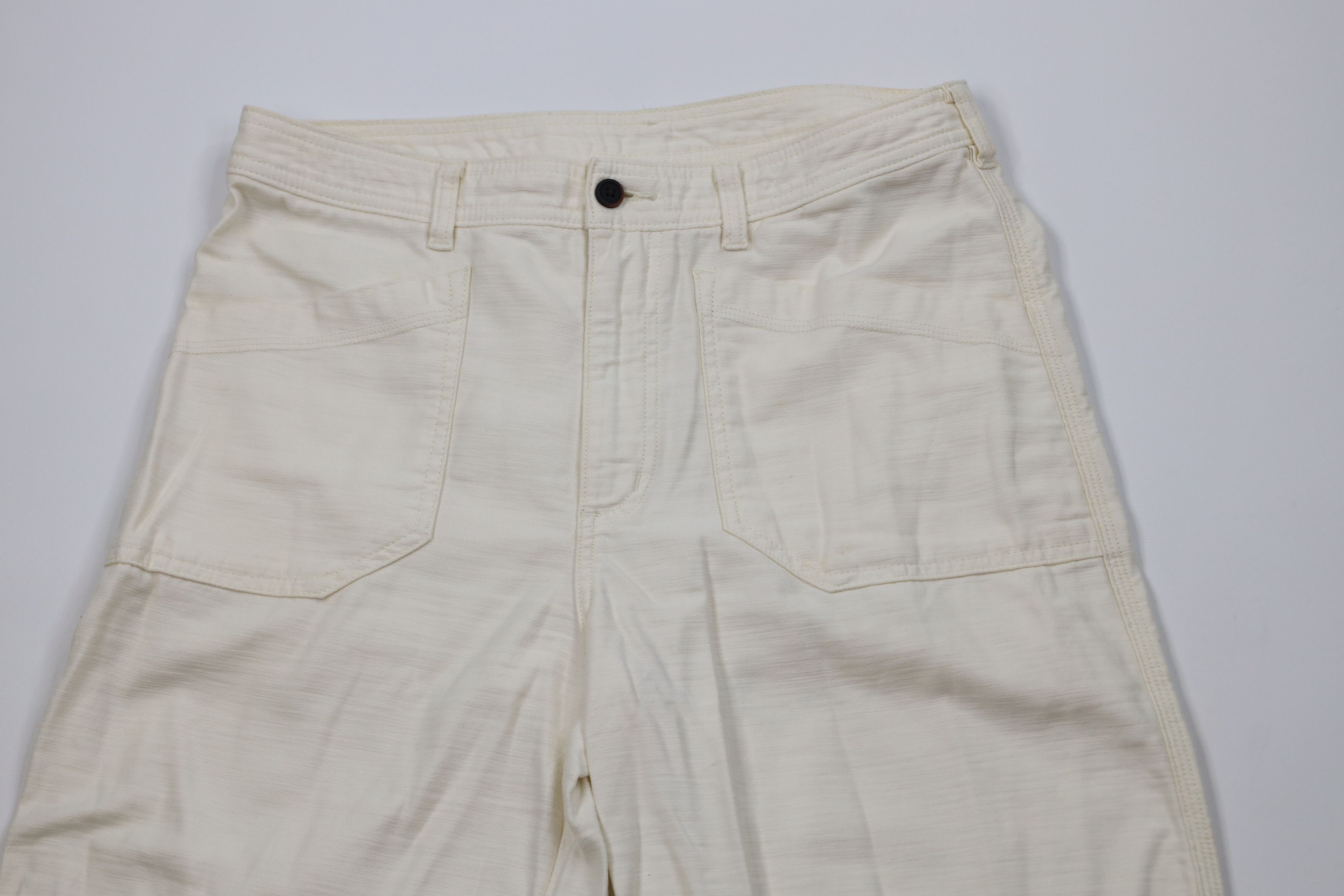 Patagonia Patagonia Flared Wide Leg Slub Woven Pants Cream Cotton Size 32" / US 10 / IT 46 - 2 Thumbnail