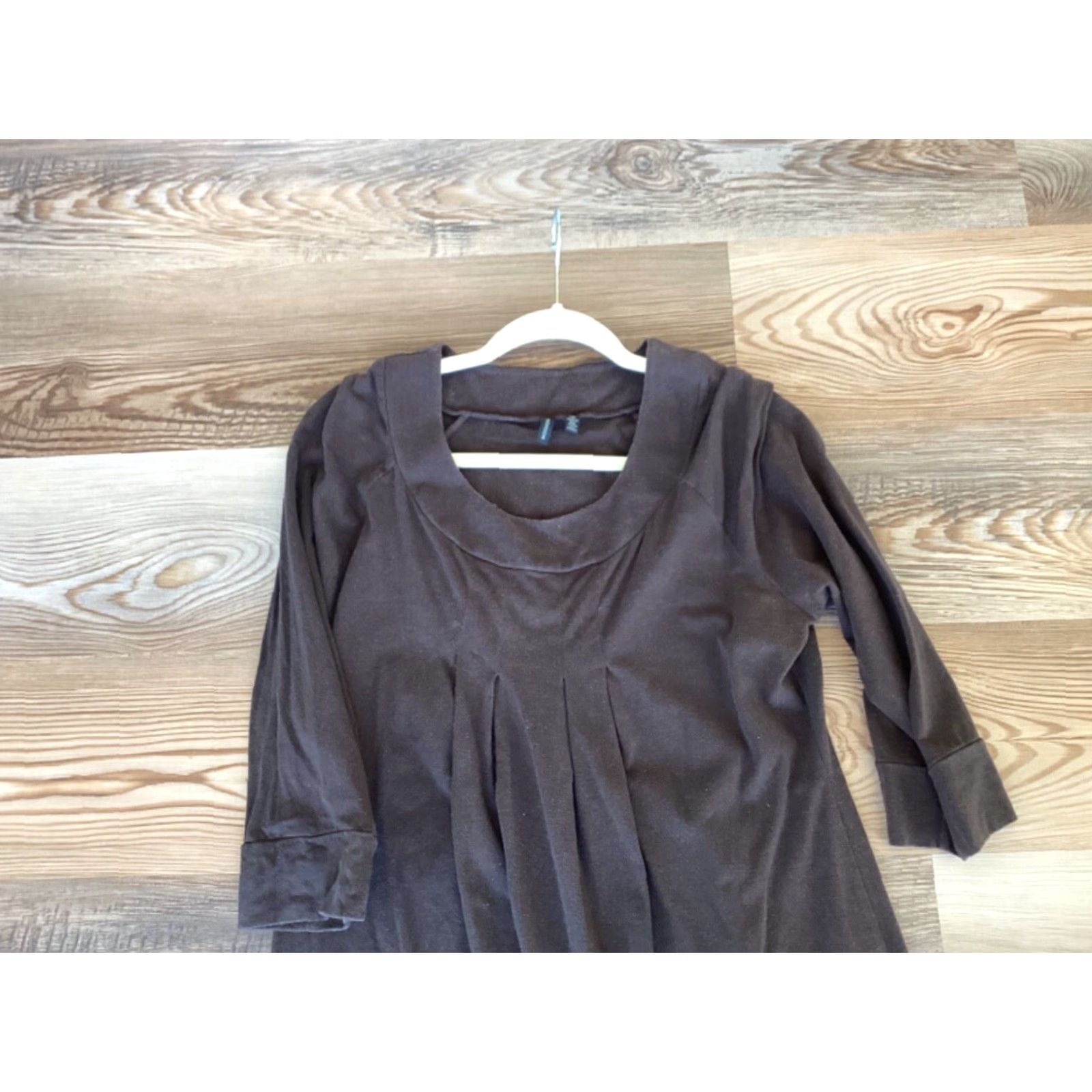 Madison Madison Women's Shift Dress Size L Brown 3/4 Sleeve Casual Knee Length Size L / US 10 / IT 46 - 2 Thumbnail