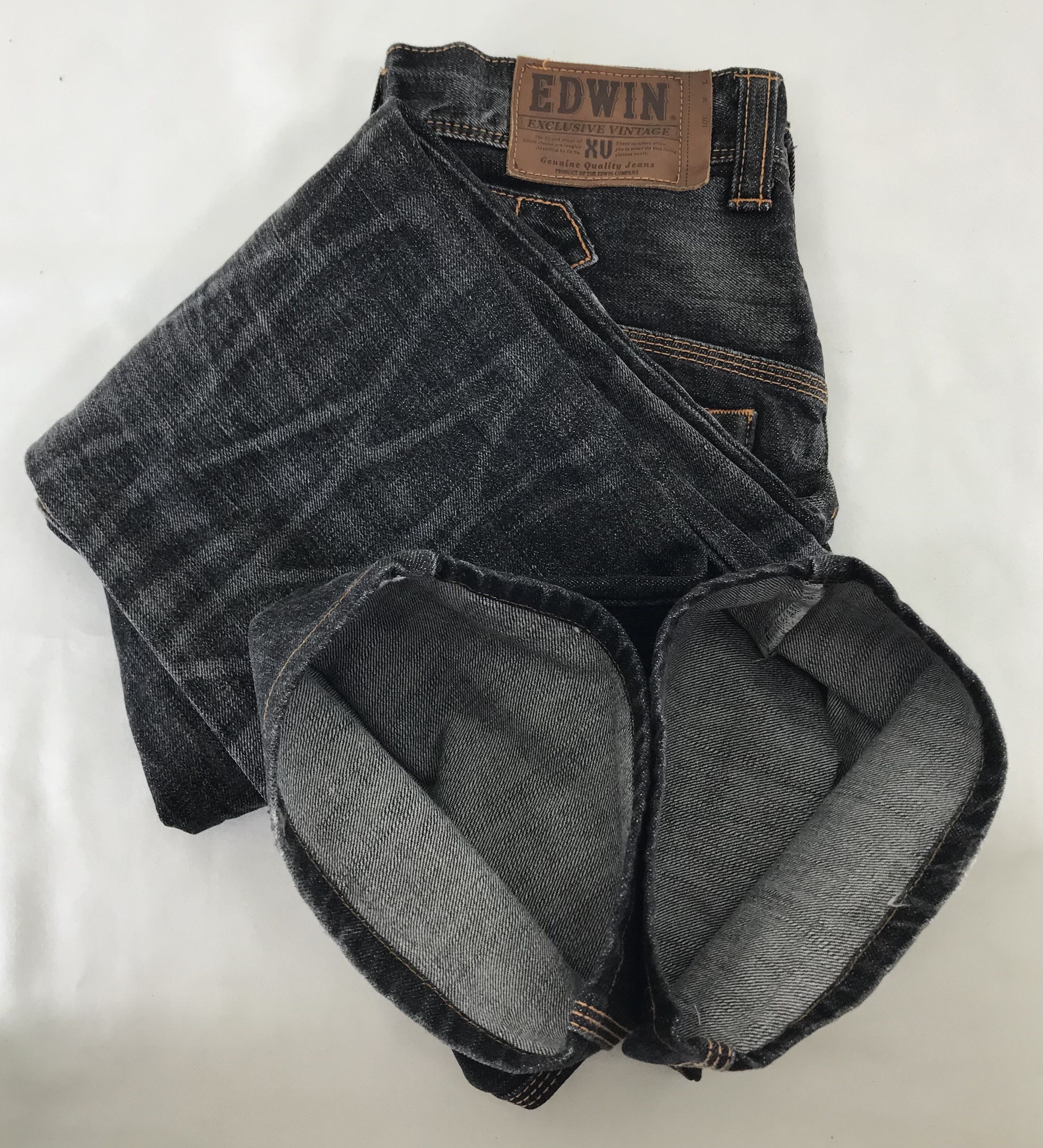 Edwin Vintage Edwin XV Buckle Back Faded Black Flare Jeans Size US 31 - 13 Thumbnail