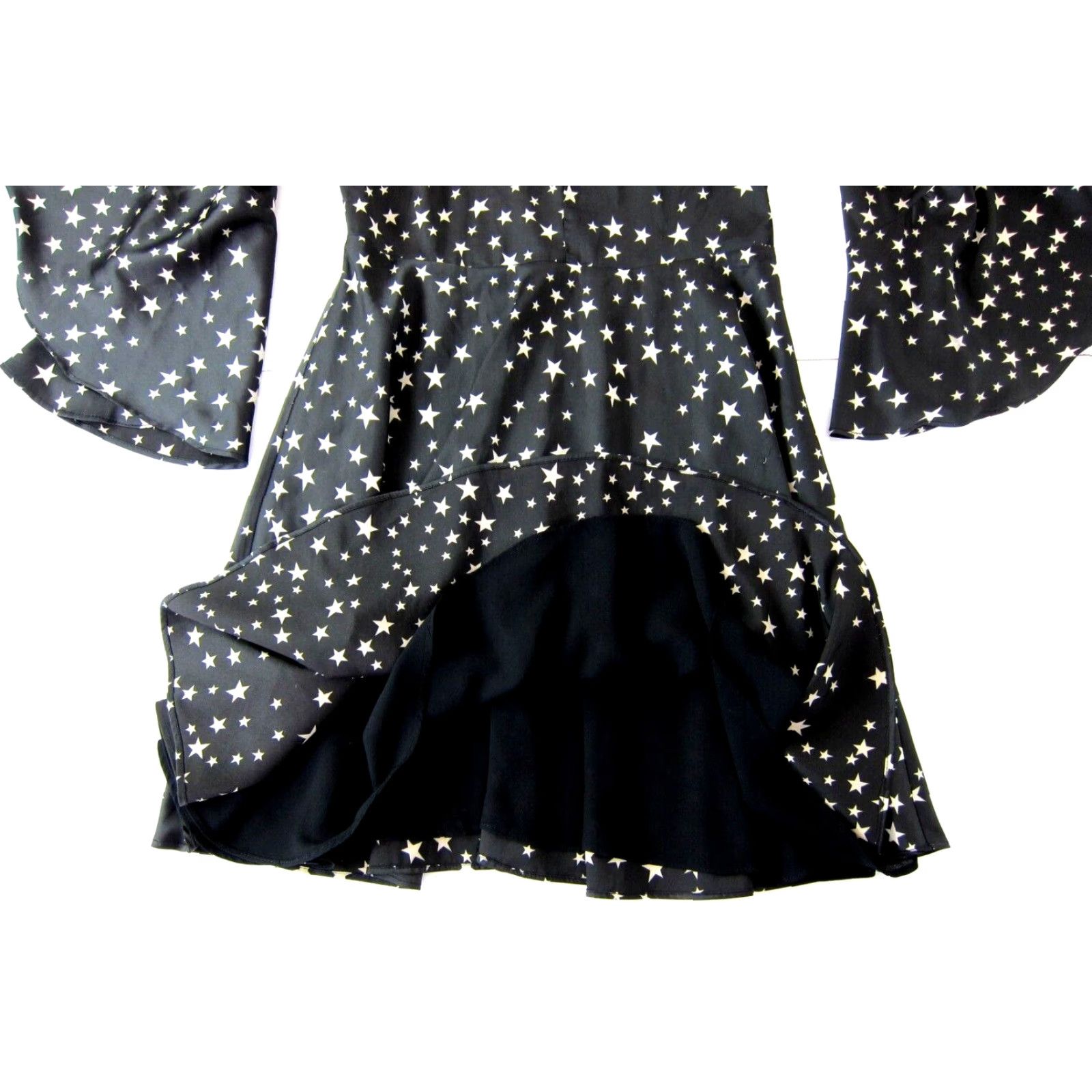 Boston Proper VINTAGE Boston Proper Black Ivory Star Open Shoulder Flare Sleeve Sheath Smock Dress 6 Size M / US 6-8 / IT 42-44 - 8 Thumbnail