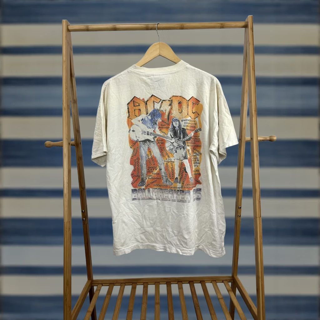 Vintage VTG AC/DC 1996 Ballbreaker Tour Parking Lot Boot Rap Tee 90s Faded T-Shirt XL Shirt Mens White Band Concert Tour Nike Size US XL / EU 56 / 4 - 1 Thumbnail