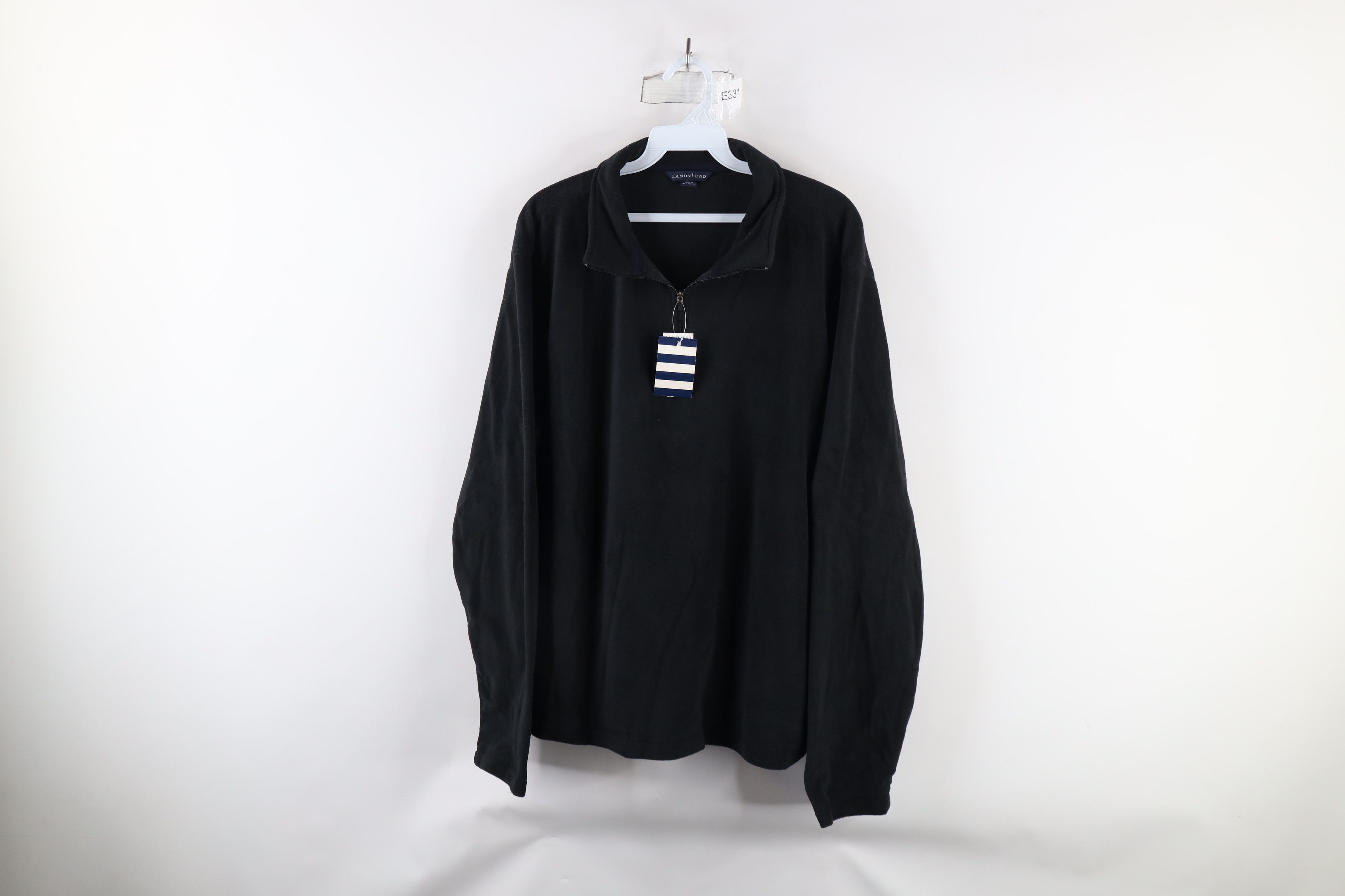 Lands' End × Vintage New Lands End Fleece Pullover Sweater Black Polyester Size US L / EU 52-54 / 3 - 1 Thumbnail