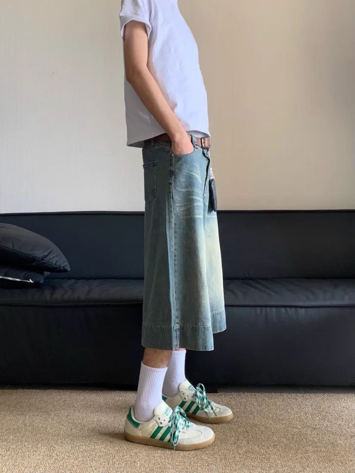 Japanese Brand × Vintage Vintage Y2K Retro Wide Leg Jorts Shorts Streetwear Style Size US 28 / EU 44 - 3 Thumbnail