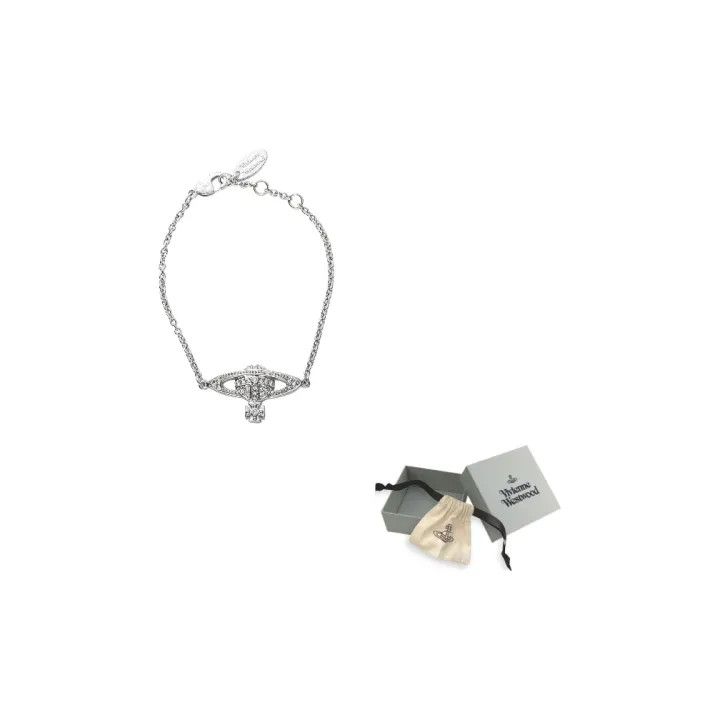 Vivienne Westwood Vivienne Westwood Mini Bas Relief Crystal Saturn Bracelet 0079 Size ONE SIZE - 1 Thumbnail