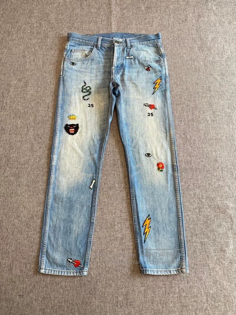 Gucci Gucci Patterned straight shorts jeans blue Size US 30 / EU 46 - 1 Thumbnail