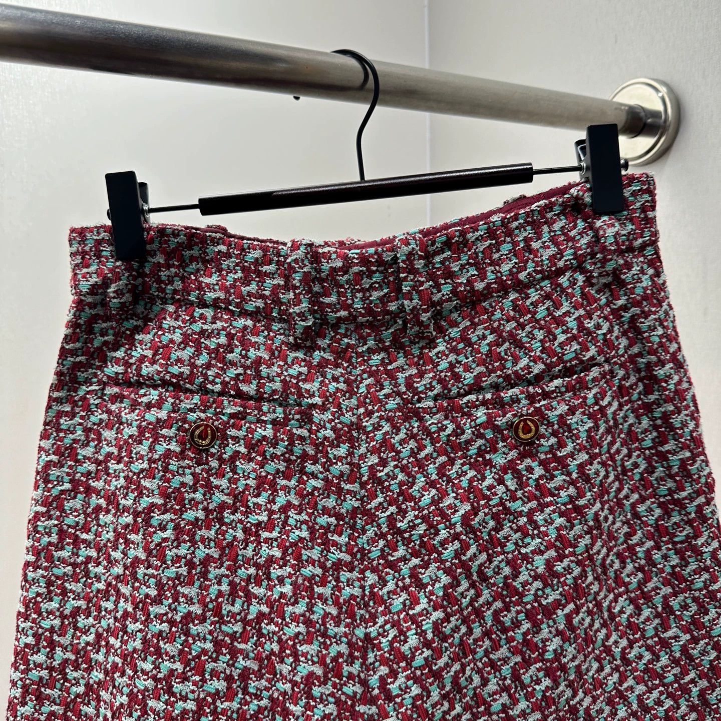 Gucci Gucci mar601 high-waisted tartan tweed shorts 38 Size 26" / US 2 / IT 38 - 7 Thumbnail