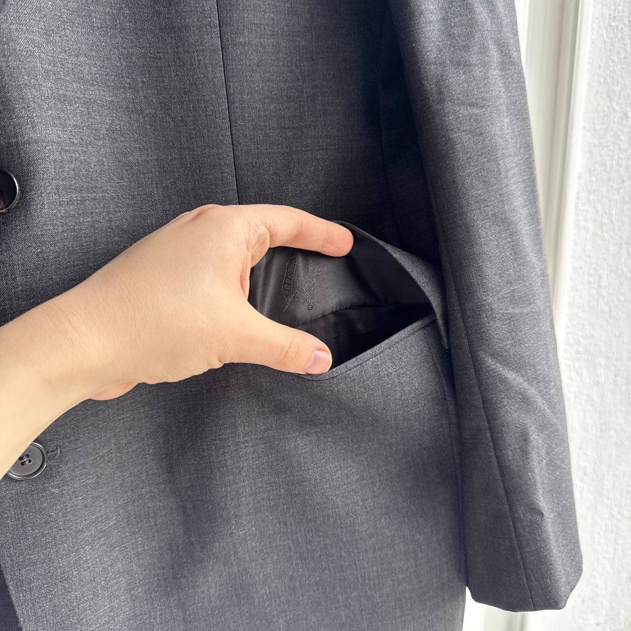 Burberry Crazy Vintage Wool Grey Burberry Suit Blazer Size 54R - 7 Thumbnail