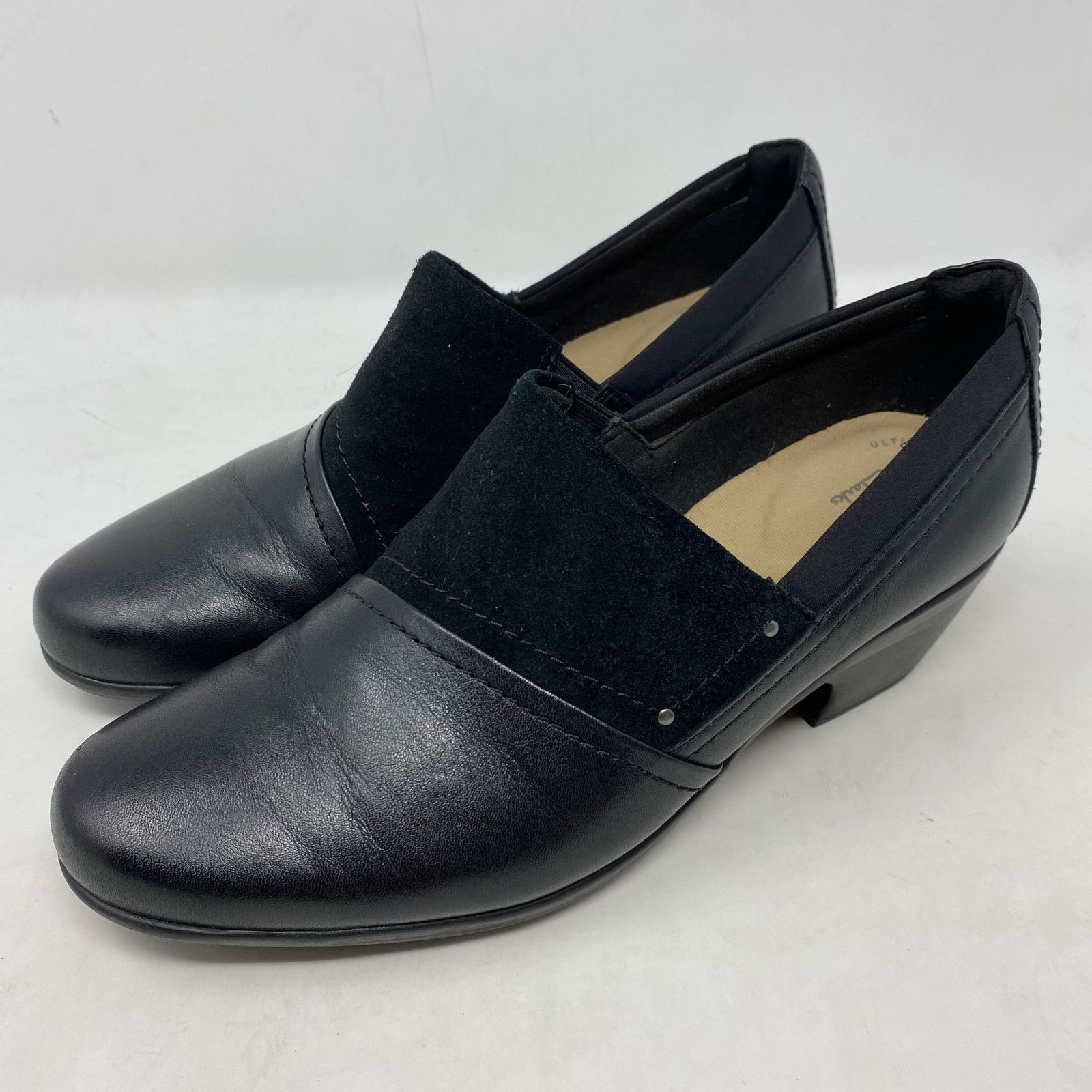 Clarks Clarks Emily Step Heel Loafers Black Leather Womens Size 9 Size US 9 / IT 39 - 1 Thumbnail
