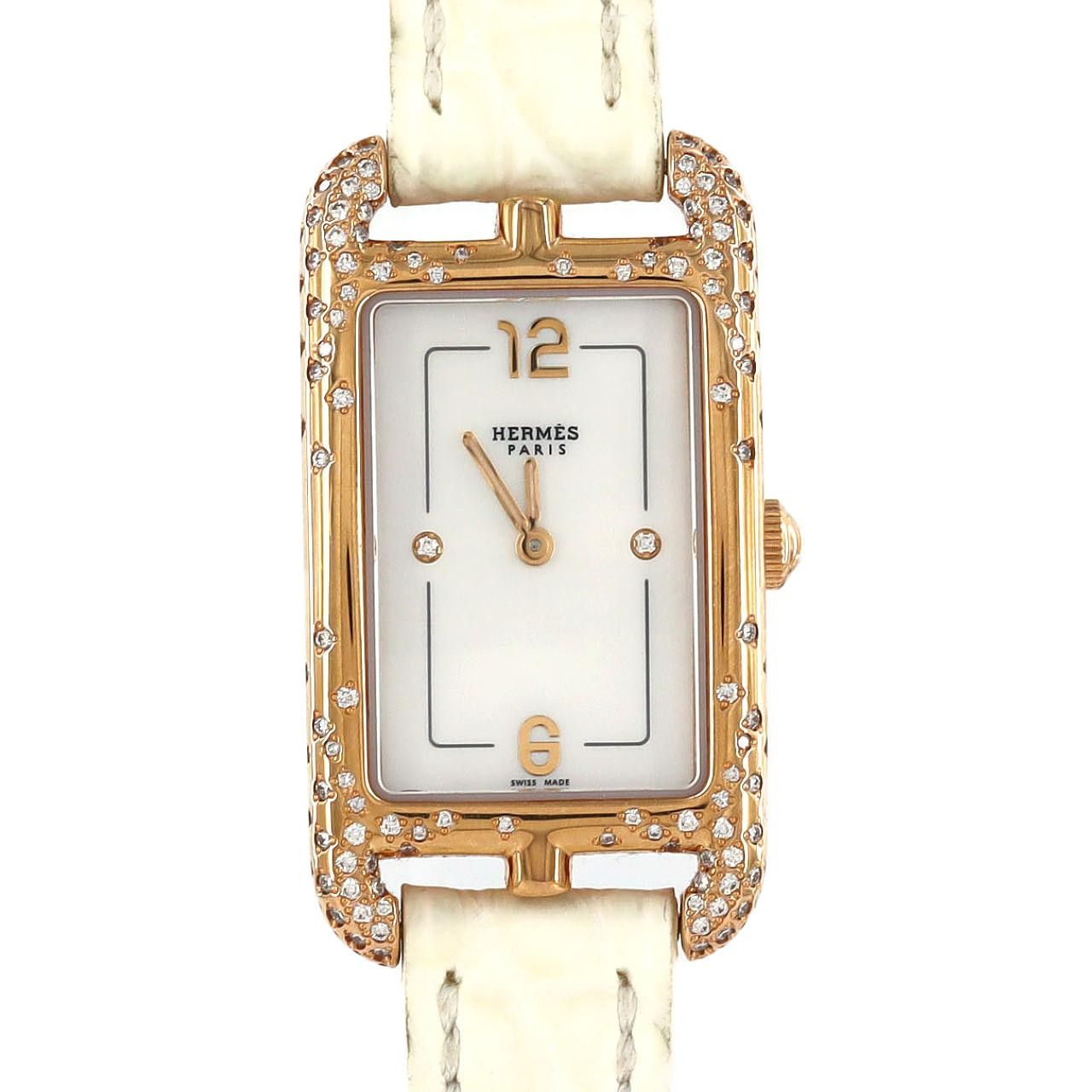 Hermes Hermes Nantucket Pink Gold Watch Calfskin Quartz DUTY FREE for USA
