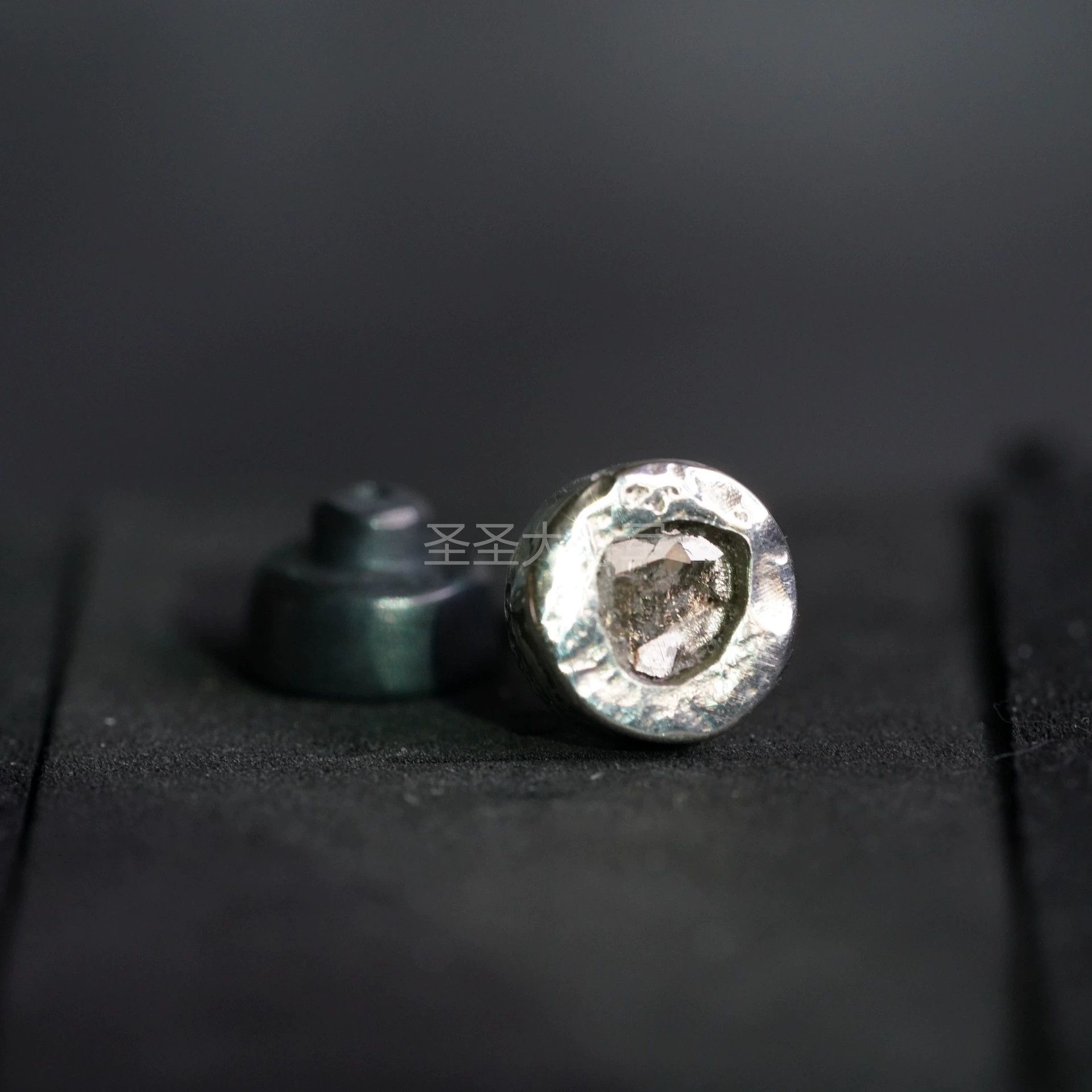 Parts Of Four Parts of Four 10k WGP Diamond Raw 7mm Silver Earrings Size ONE SIZE - 1 Thumbnail