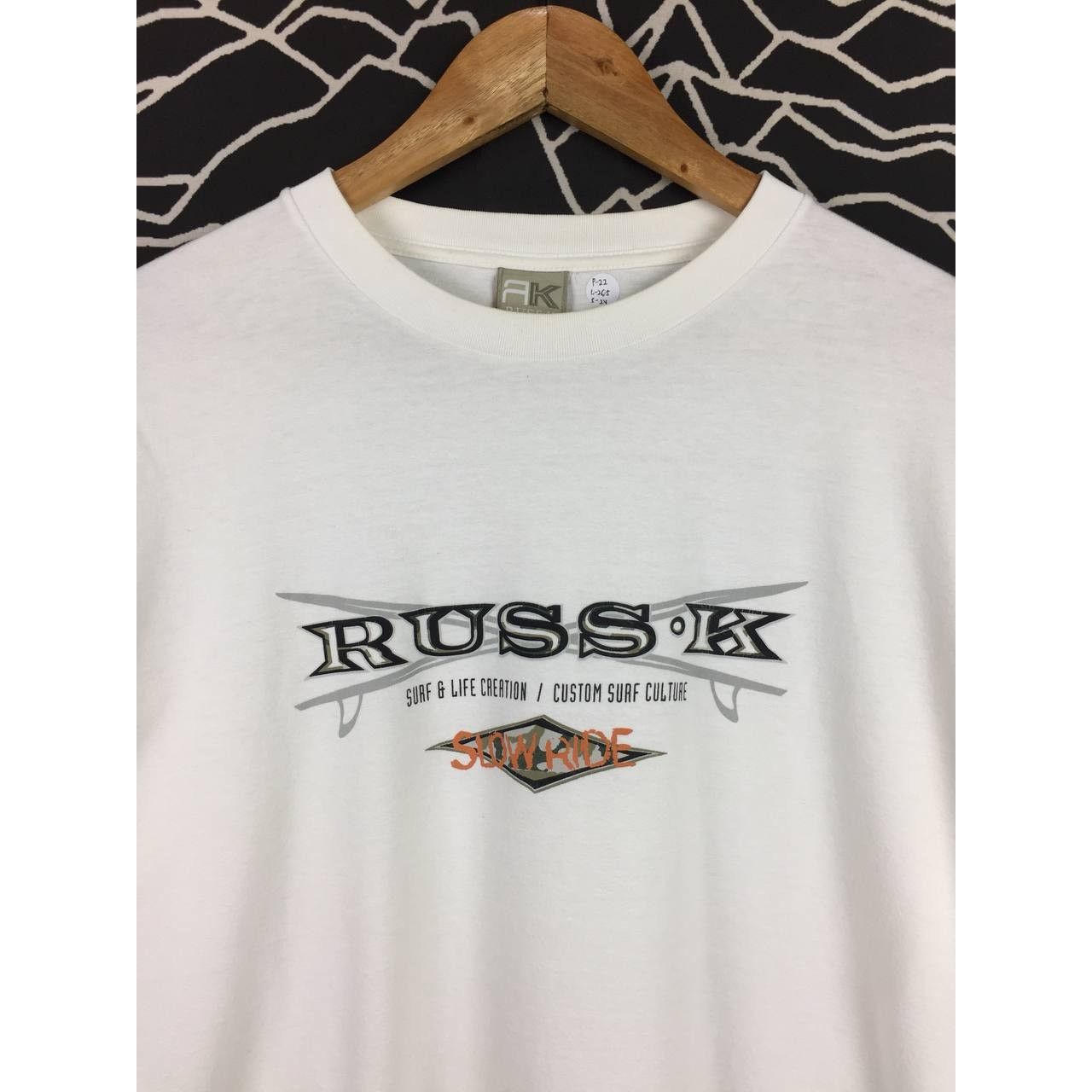 Japanese Brand RUSS-K Custom Surf Culture Slow Ride Longsleeve Tee Size US L / EU 52-54 / 3 - 4 Thumbnail