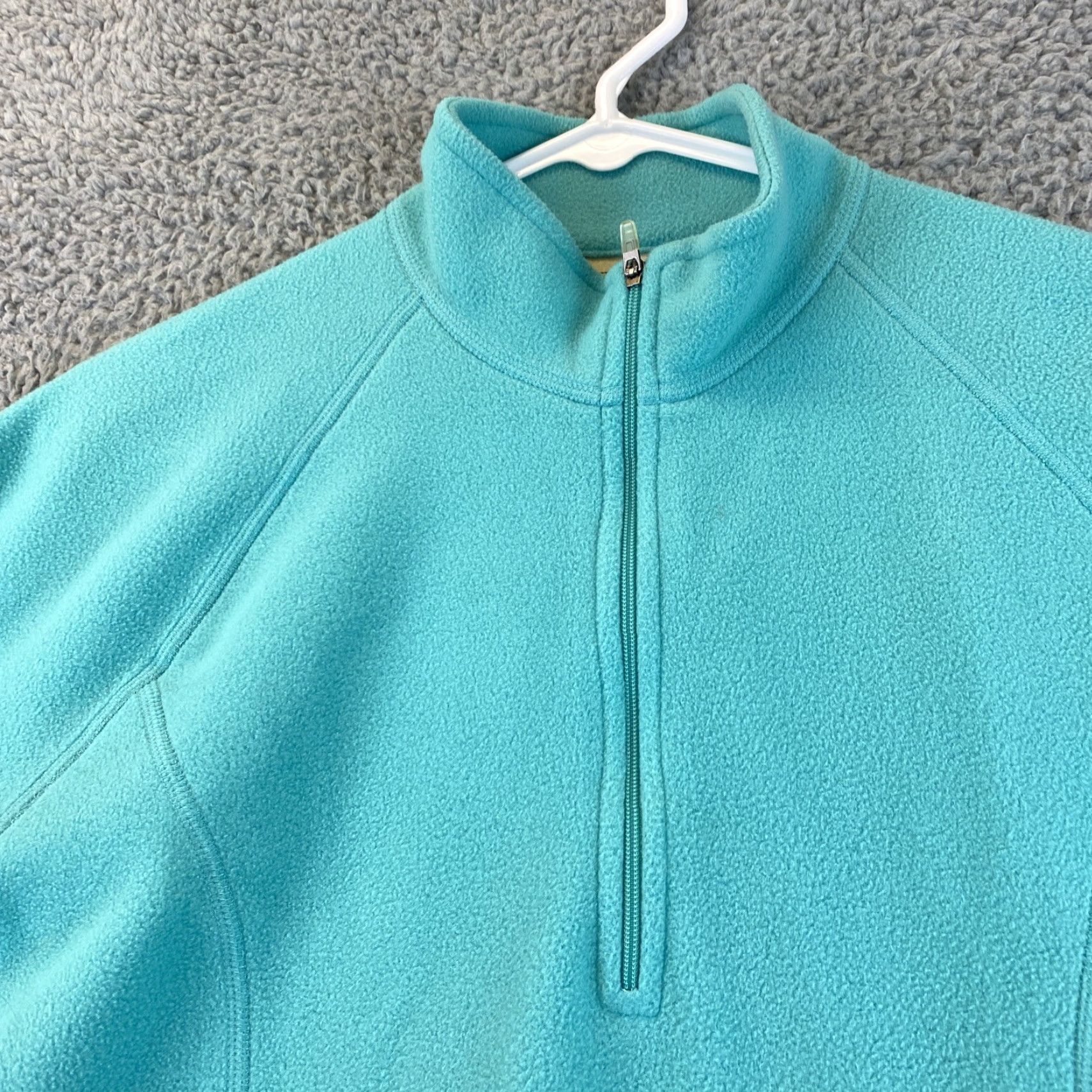 Vintage LL Bean Fleece Sweater Womens M Green Medium Long Sleeve 1/4 Zip Polyester / 51-40 Regular Womens Sweater Green Fall Winter Linen? Wait. Size M / US 6-8 / IT 42-44 - 4 Thumbnail