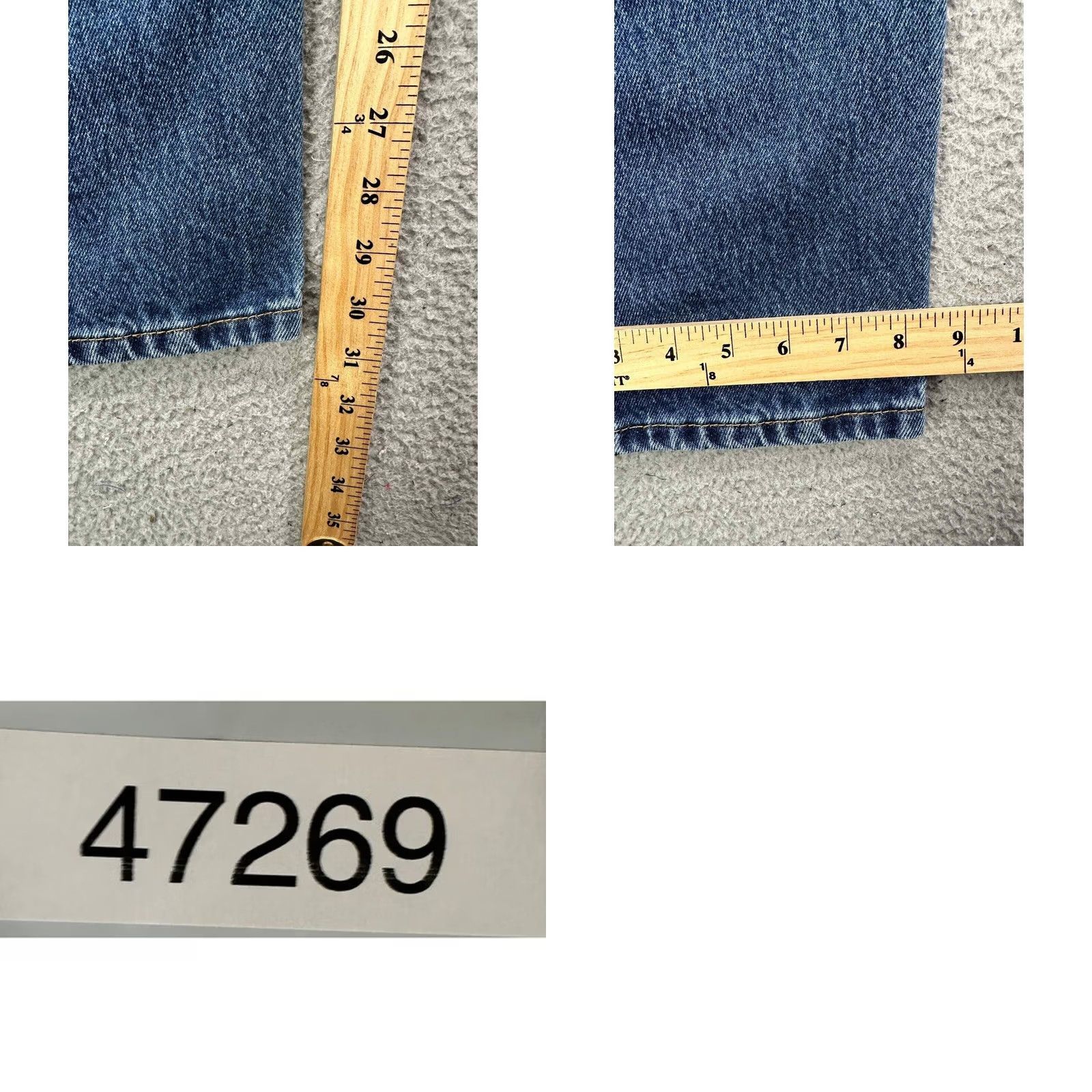 Levi's Levi's 505 Jeans Mens 36X29 Blue Distressed Regular Fit Straight Denim Jeans Regular Mens Blue 505 Straight Jeans Denim Light Distressed Size US 36 / EU 52 - 8 Thumbnail