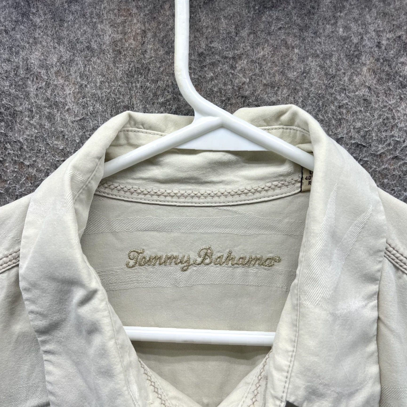 Tommy Bahama Tommy Bahama Shirt Mens L Beige Silk Long Sleeve Button Front Casual Woven Size US L / EU 52-54 / 3 - 5 Thumbnail