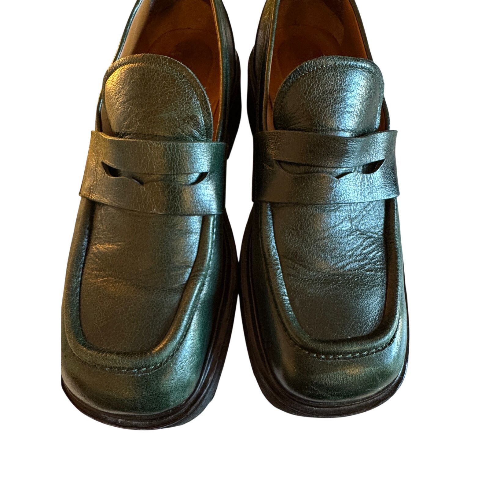 Marni Marni Men's Olive Green Leather Chunky Loafers Size US 10 / EU 43 - 3 Thumbnail