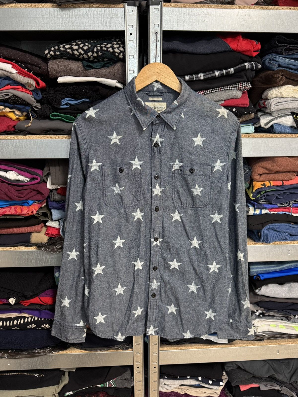 Denim & Supply Ralph Lauren Denim Supply Ralph Lauren Button Shirt Size L Star Chambray Size US L / EU 52-54 / 3 - 1 Thumbnail