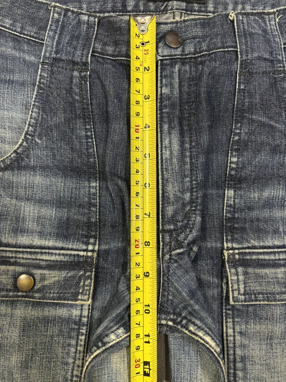 1017 ALYX 9SM Vintage Japanese Brand Faded Whiskers Bush Pants Denim Size US 29 - 17 Thumbnail