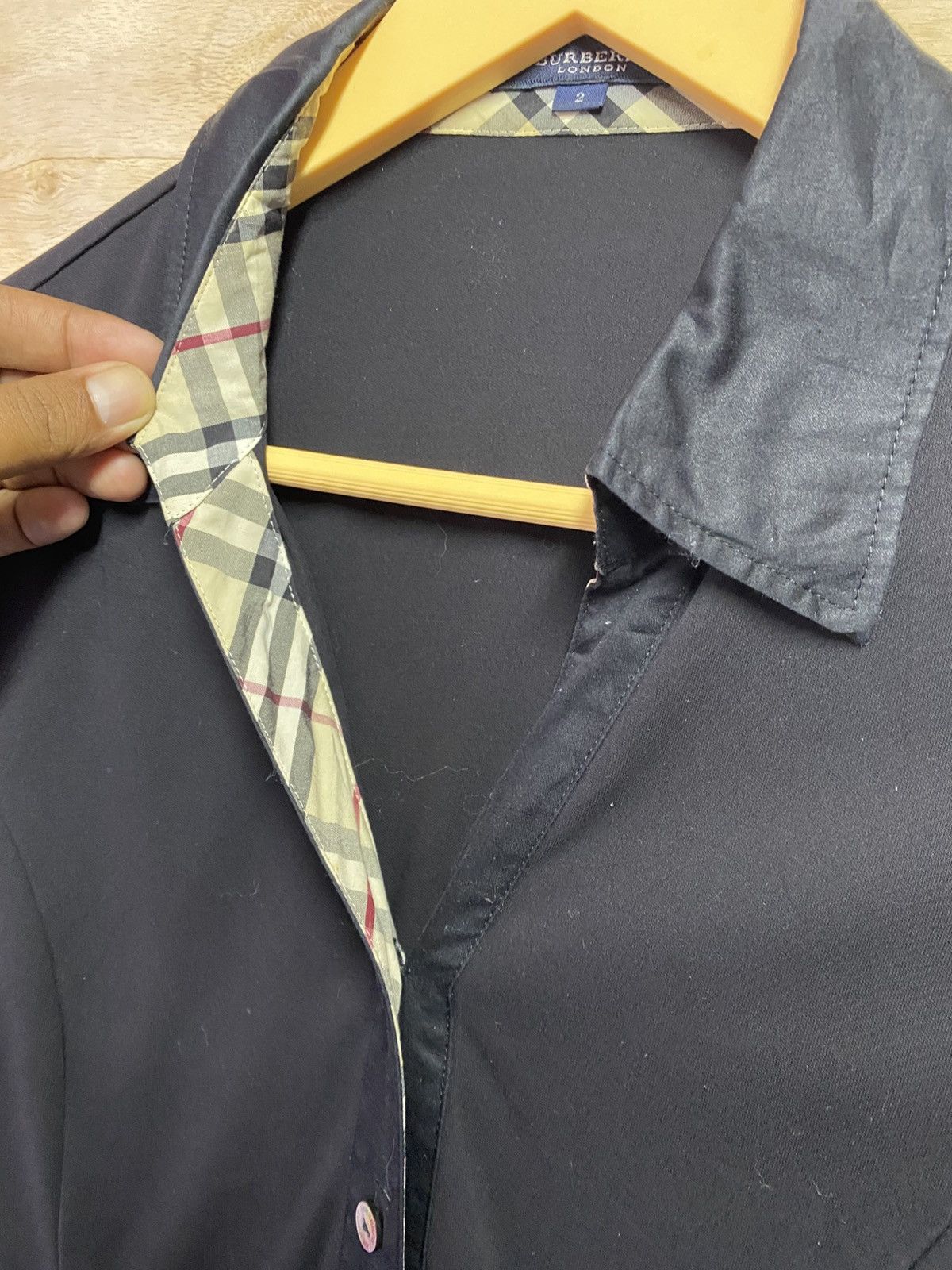 Burberry Burberry London black stretch cotton shirt buttons ups Size S / US 4 / IT 40 - 5 Thumbnail