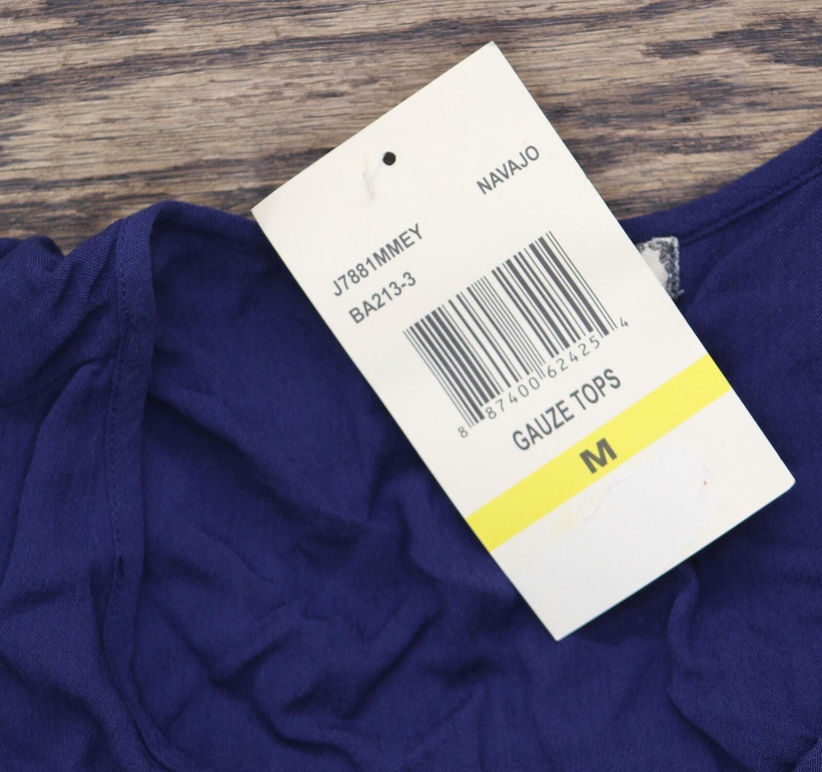 Other Eyeshadow Flutter-sleeve High-low Blouse Top Navy Blue M Size M / US 6-8 / IT 42-44 - 4 Thumbnail