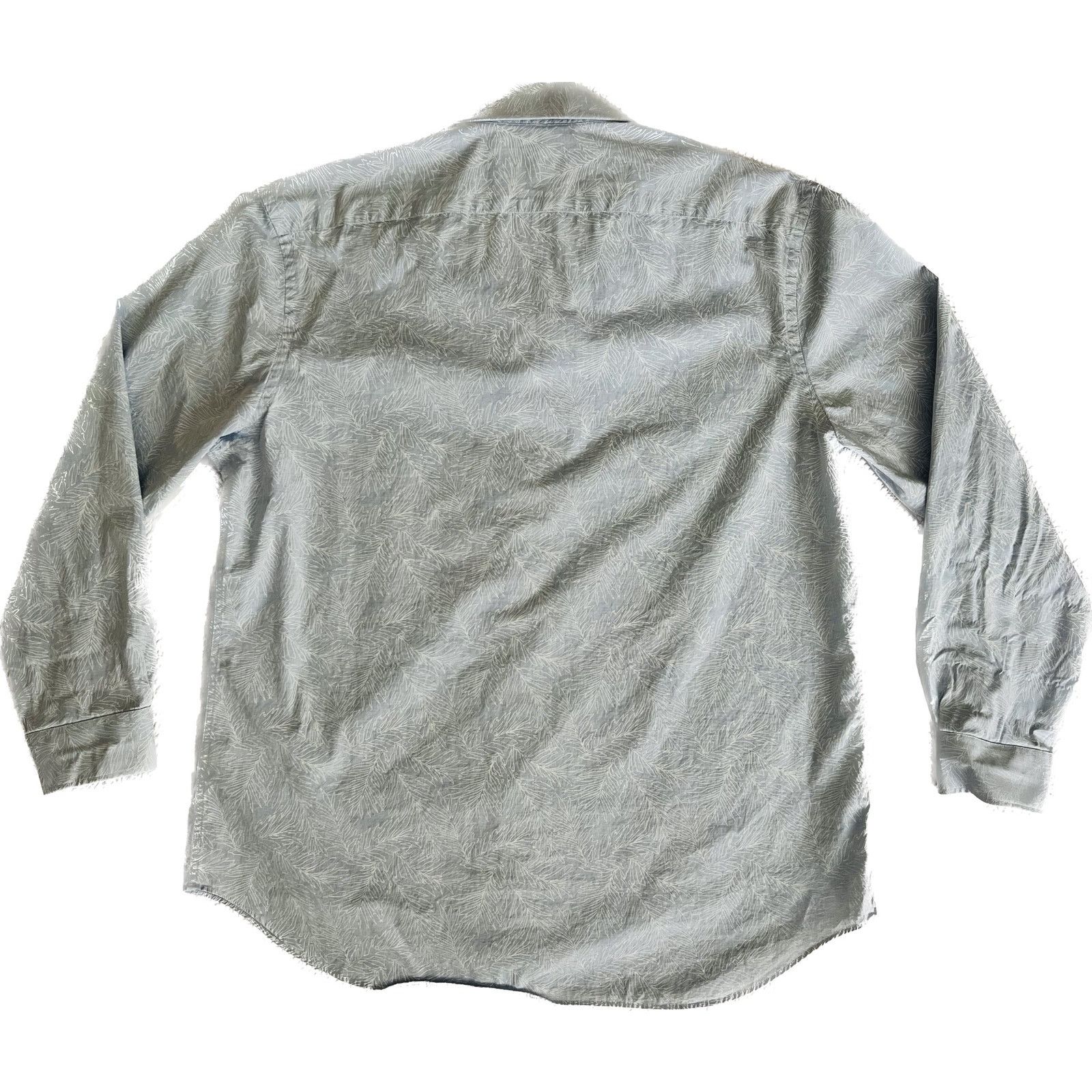 Michael Kors Michael Kors Blue Palm Men's Button-Down Shirt 17 1/2 32-33 Size US M / EU 48-50 / 2 - 4 Thumbnail