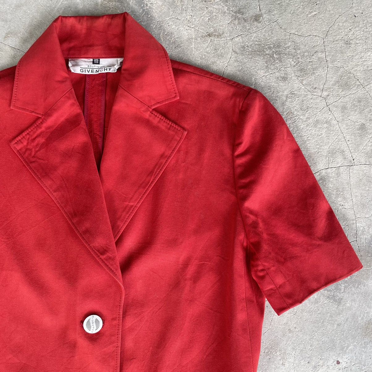Givenchy Vintage Givenchy Boutiques Red Short Sleeve Women Blazer Size US S / EU 44-46 / 1 - 2 Thumbnail