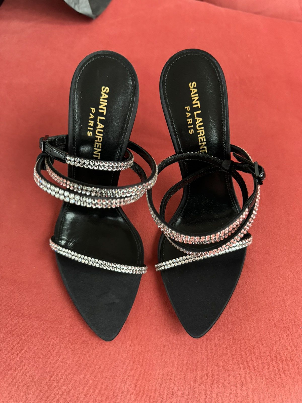 Saint Laurent Paris Saint Laurent Georgia rhinestone embellished sandals, 37 It Size US 7 / IT 37 - 5 Thumbnail