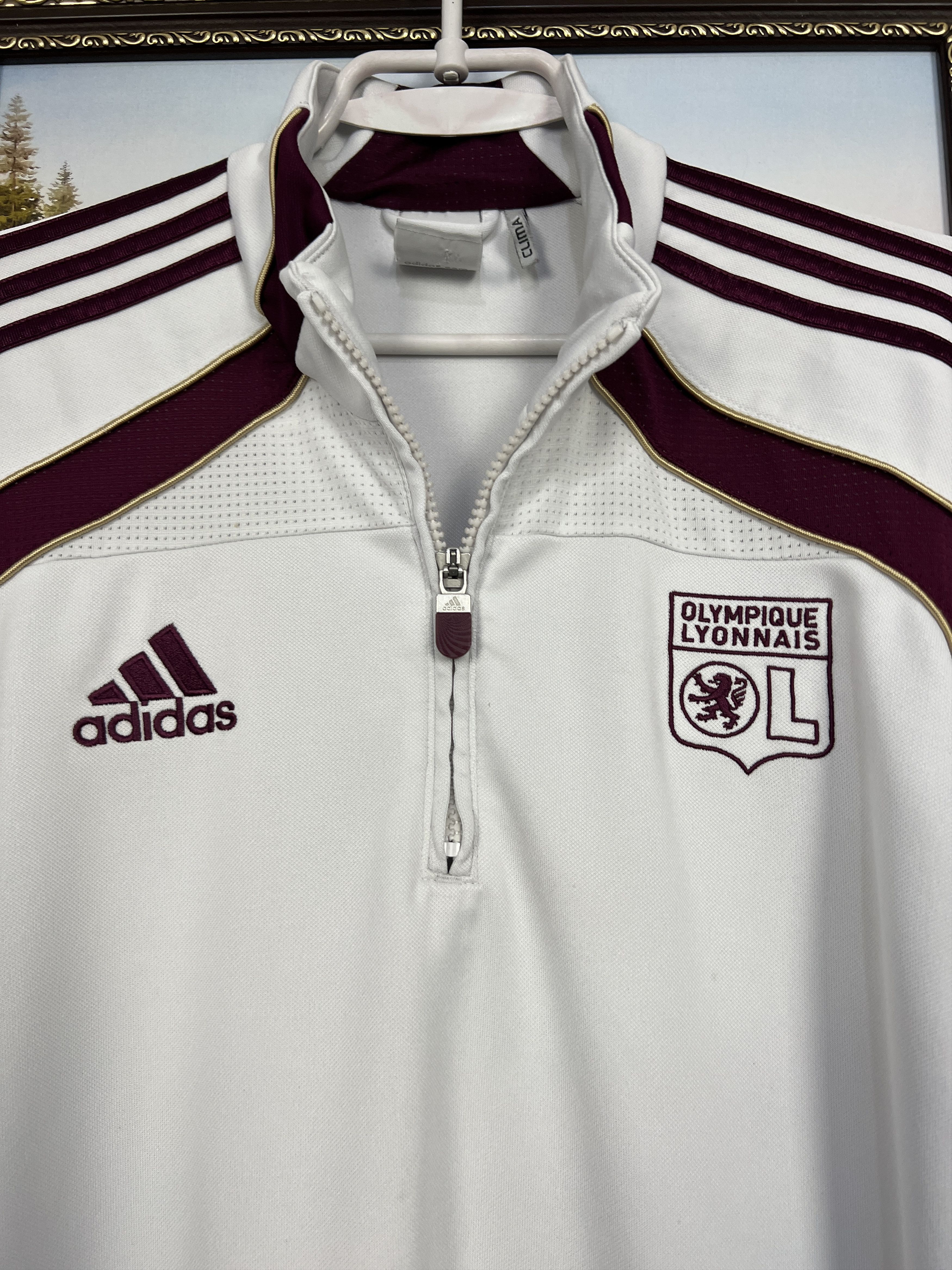 Adidas Vintage Adidas Olympique Lyon Football Train Jacket Size US L / EU 52-54 / 3 - 3 Thumbnail