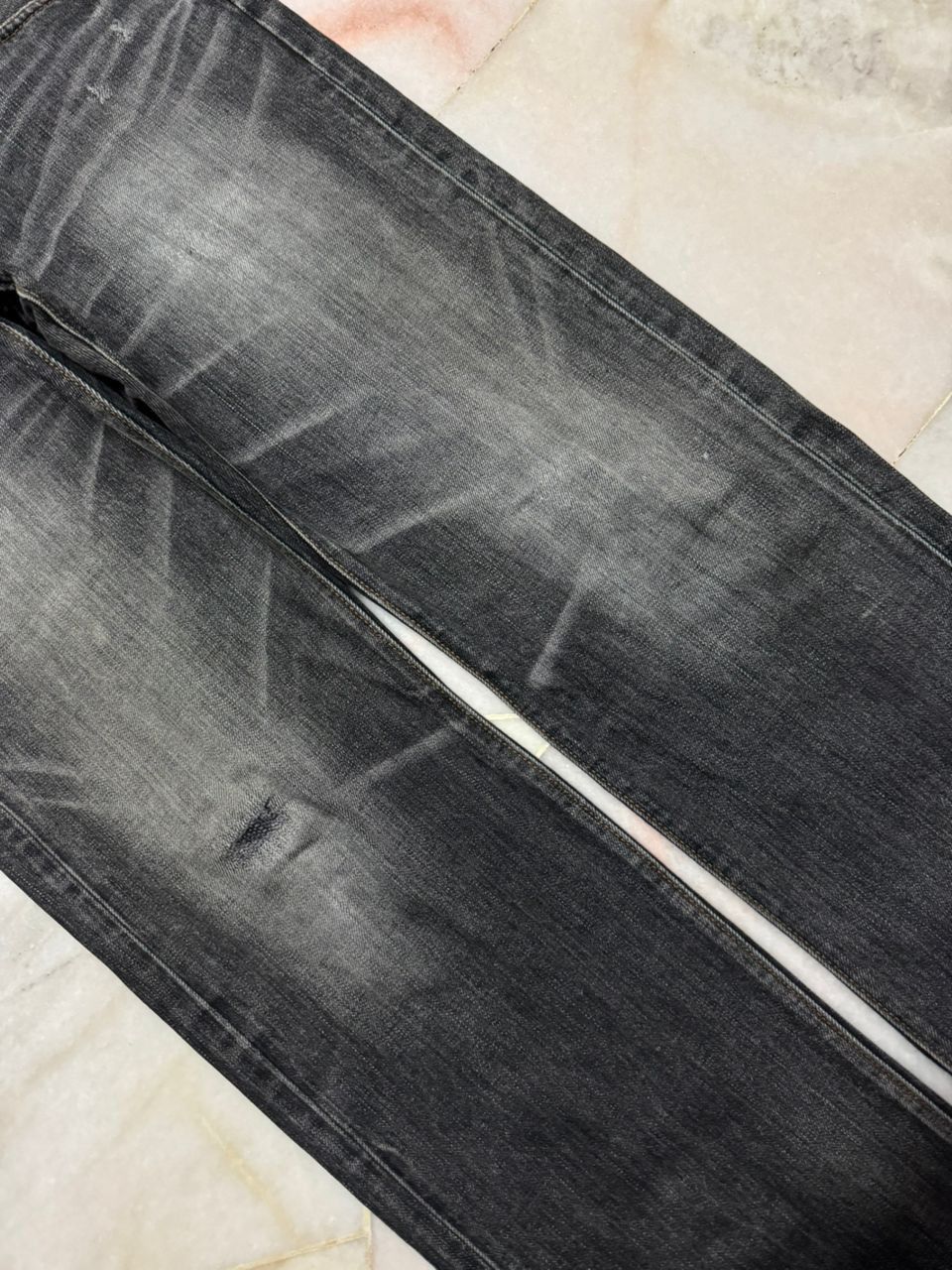 💥Sick💥90s Style Back Number Whisker Distress Ripped Jeans