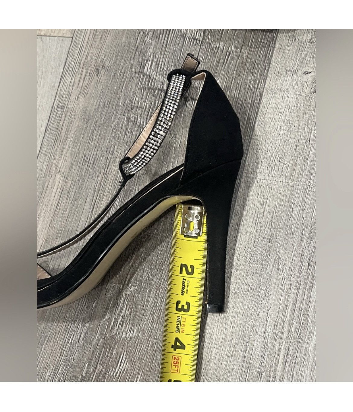 Vera Wang Vera Wang Black Rhinestone Ankle Strap Heels Size 38 US 7.5 Size US 7.5 / IT 37.5 - 8 Thumbnail