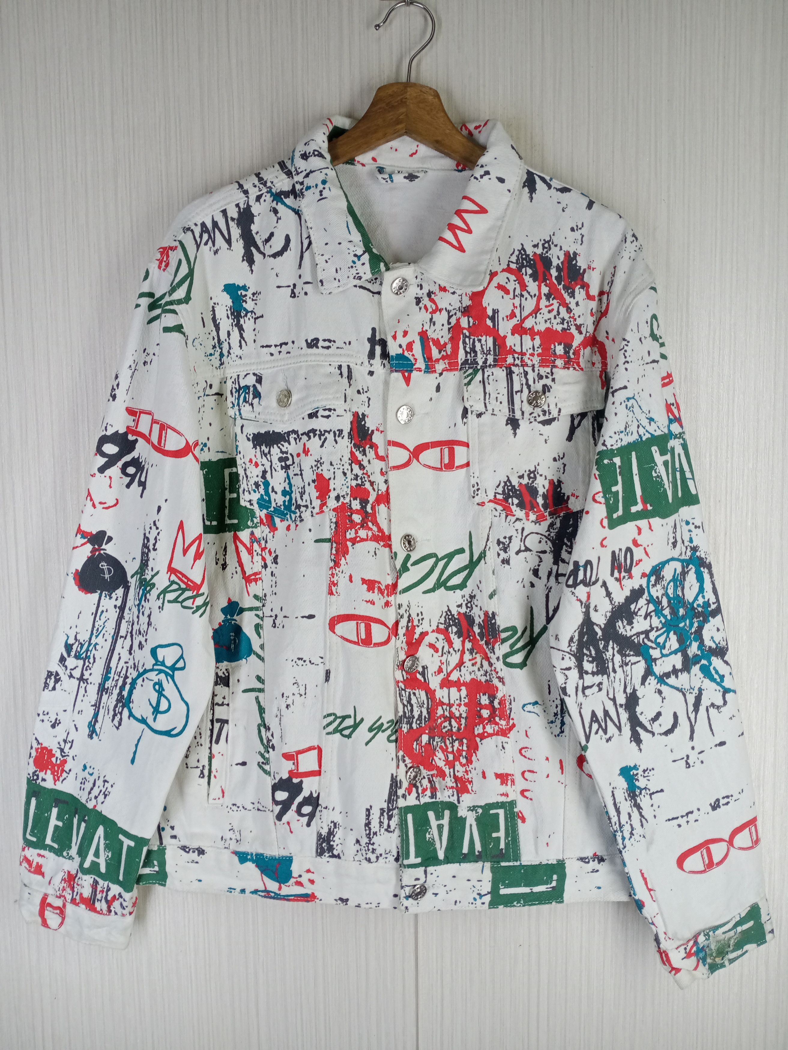Shein Rare Shein Graffiti Denim Jacket Size US XL / EU 56 / 4 - 1 Thumbnail