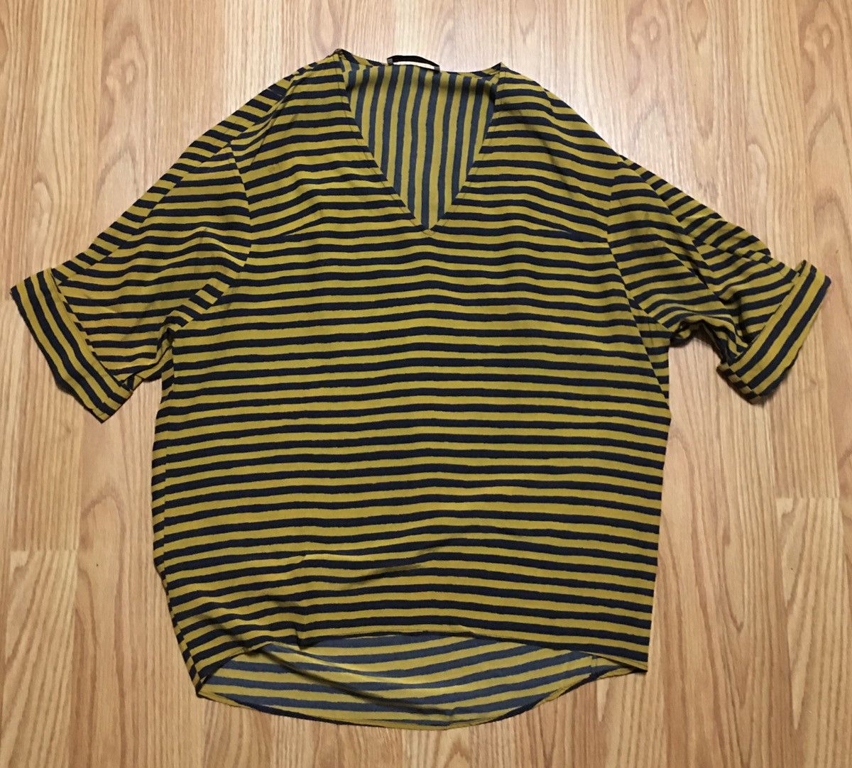 Christian Wijnants Christian Wijnants Silk Blouse Top Yellow Black Striped Size L / US 10 / IT 46 - 6 Thumbnail