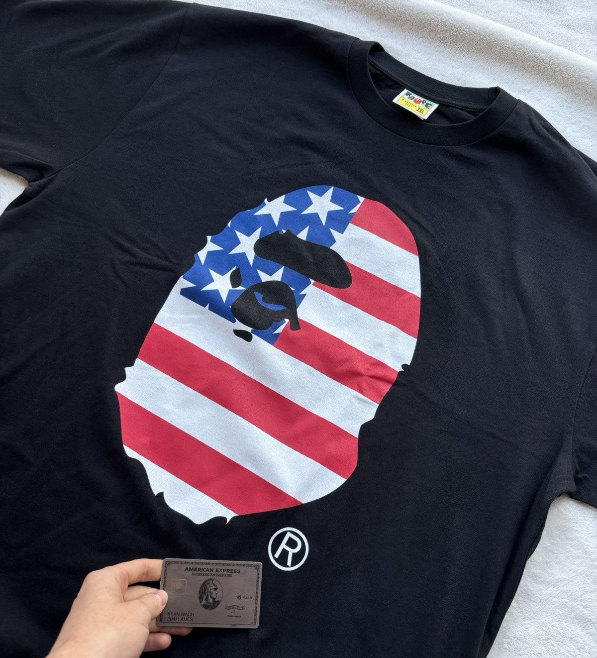 Bape Bape Black Ape Head ‘USA Flag’ Tee - 3XL Size US XXL / EU 58 / 5 - 2 Thumbnail