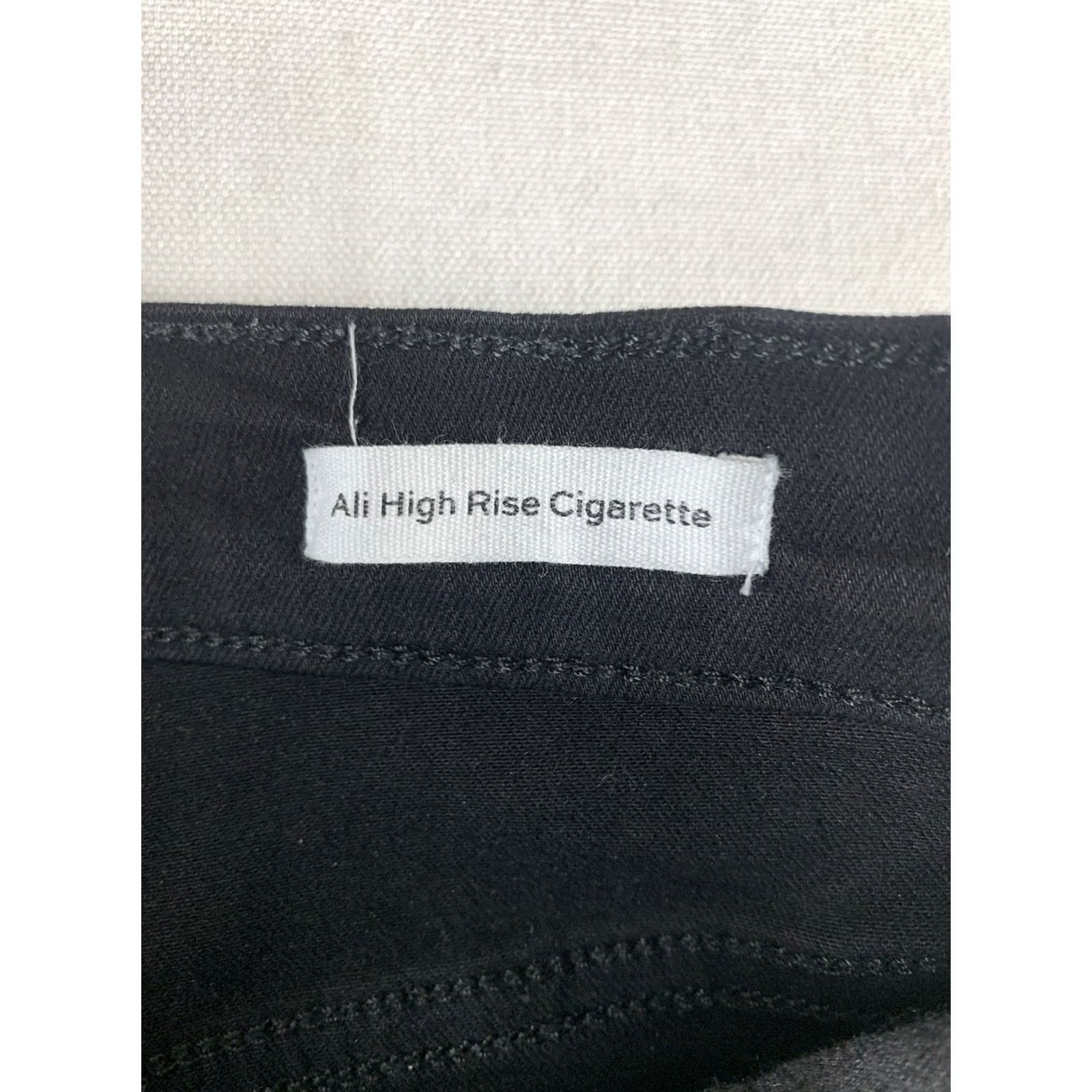 Frame FRAME Jeans Womens 26 Black DENIM SIZE ALI HIGH RISE CIGARETTE FLAT LAY 26X25 Size 26" / US 2 / IT 38 - 6 Thumbnail