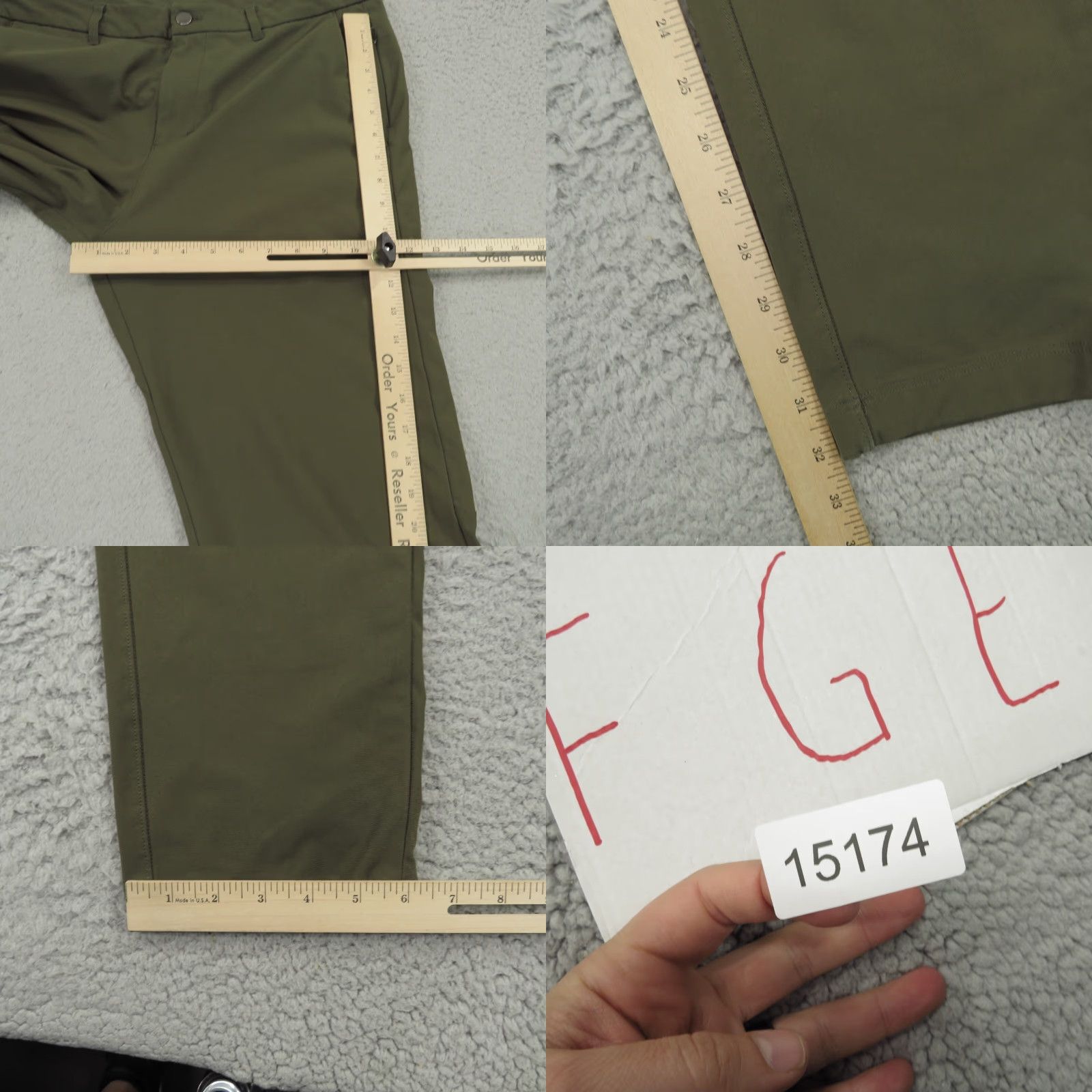 Lululemon Lululemon Pants Mens 34x32 Commission Slim Warpstreme Flex Chino Dark Olive Green City Modern Size US 34 / EU 50 - 9 Thumbnail