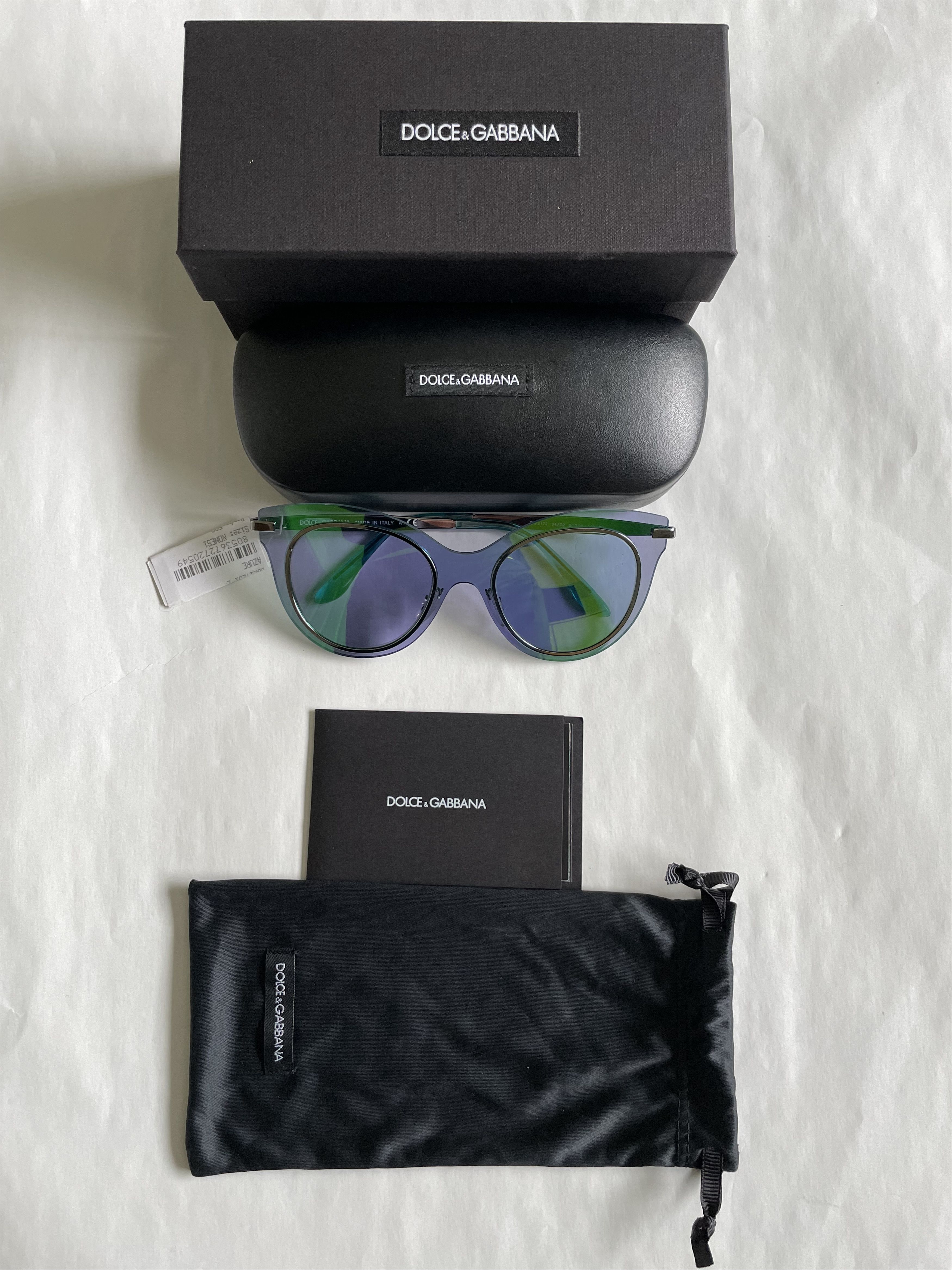 Dolce & Gabbana Dolce & Gabbana DG 2172 04/C2 Mirror Azure Sunglasses Size ONE SIZE - 7 Thumbnail