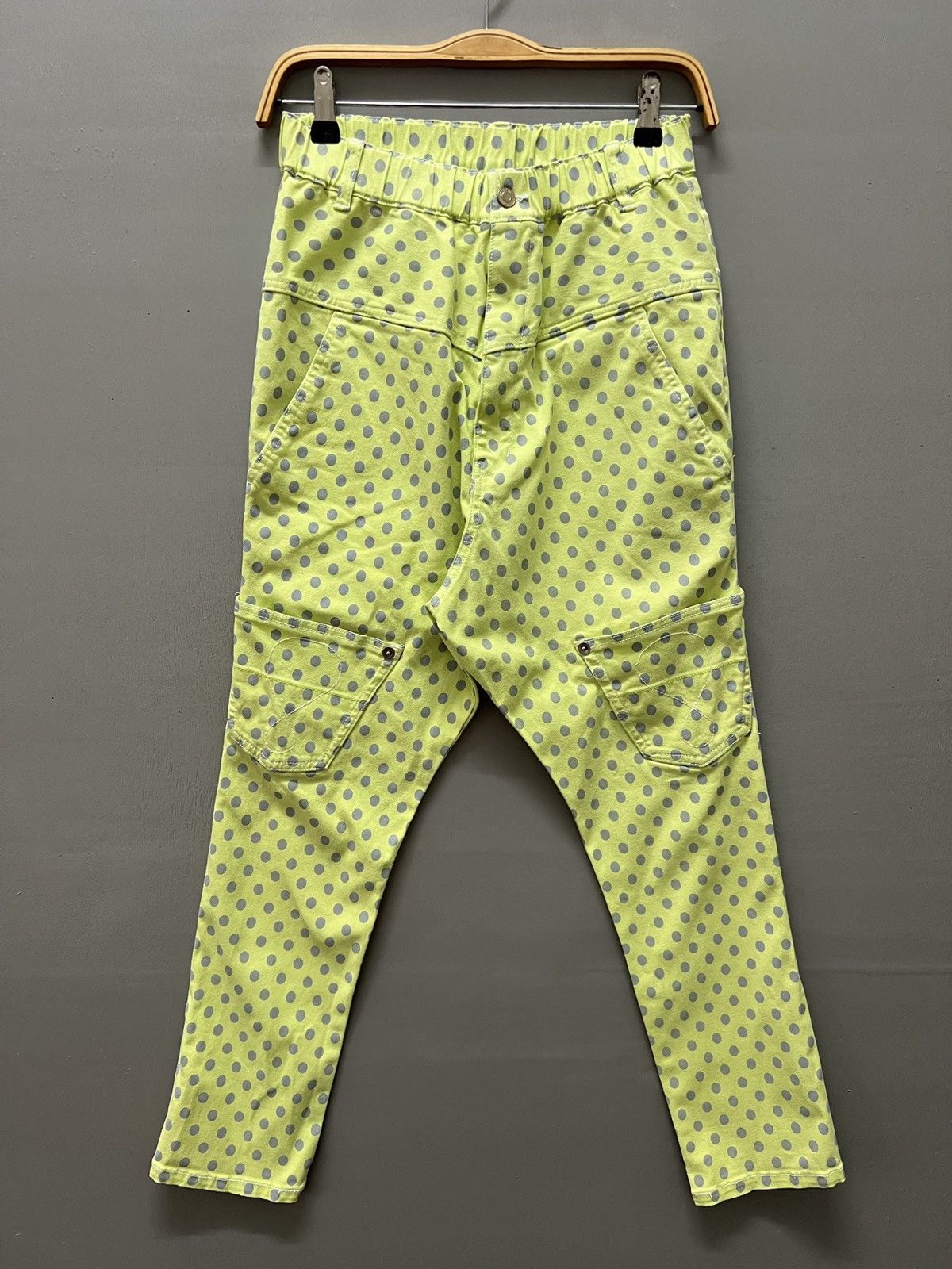 image of Jevous Enprie Issey Miyake Polka Dot Pant in Green, Women's (Size 29)
