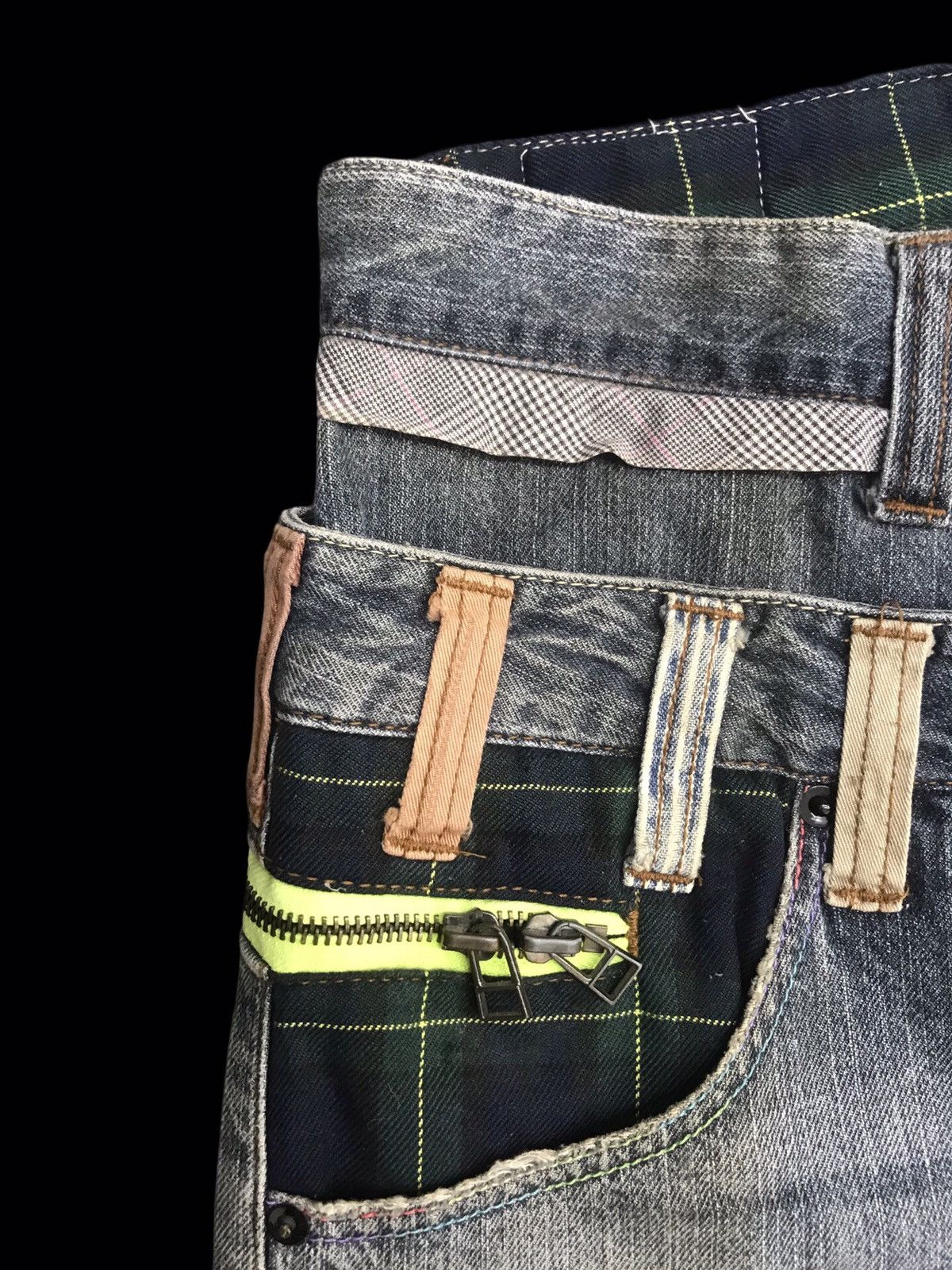 Japanese Brand 💥DOUBLE WAIST💥Dominate Handcrft Distressed Dirty Denim F81 Size US 32 / EU 48 - 11 Thumbnail