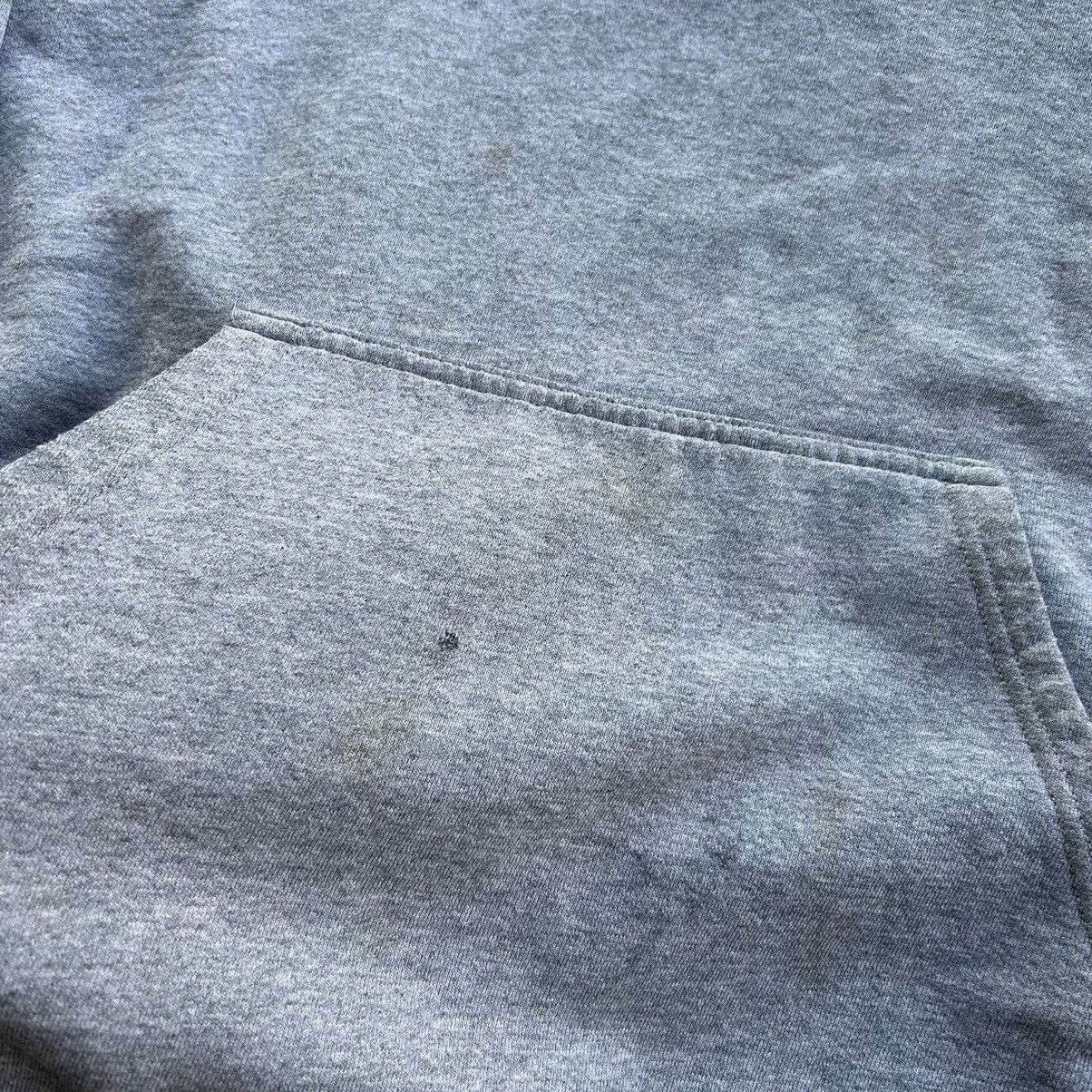 Nike × Vintage Vintage Distressed Stained Nike Center Logo Grey Hoodie Size US XXL / EU 58 / 5 - 4 Thumbnail