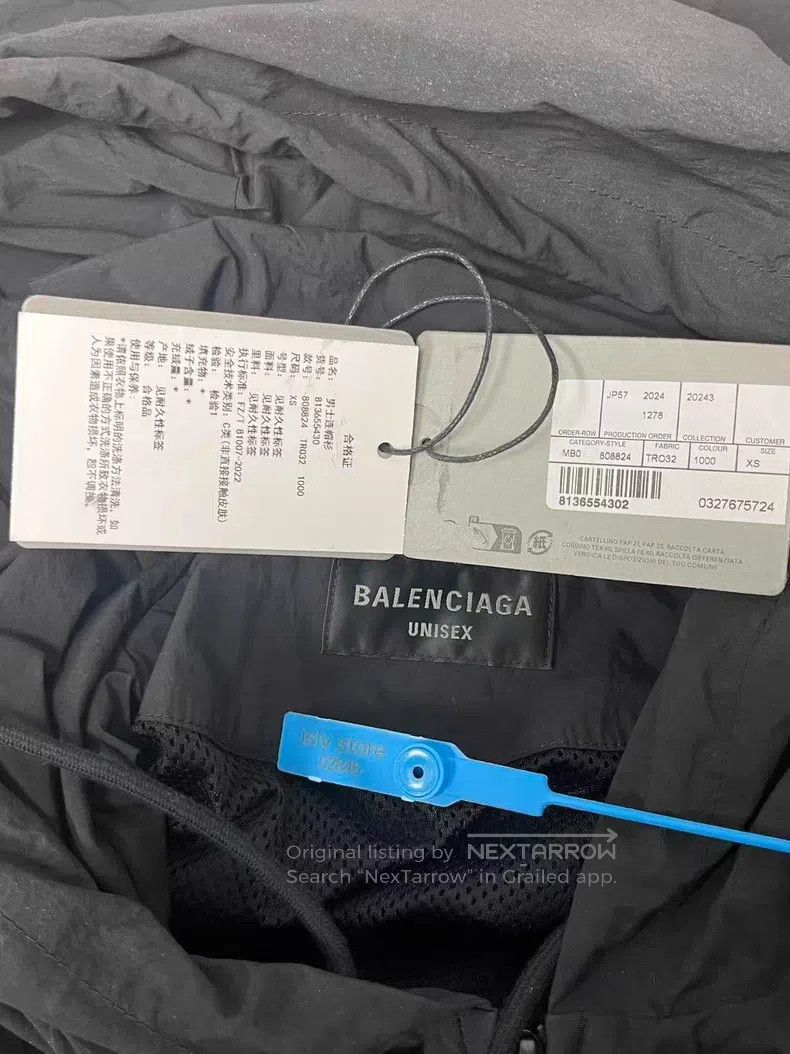 Balenciaga Balenciaga Washed Nylon Drawstring Hooded Long Sleeve Jack Size US XS / EU 42 / 0 - 5 Thumbnail